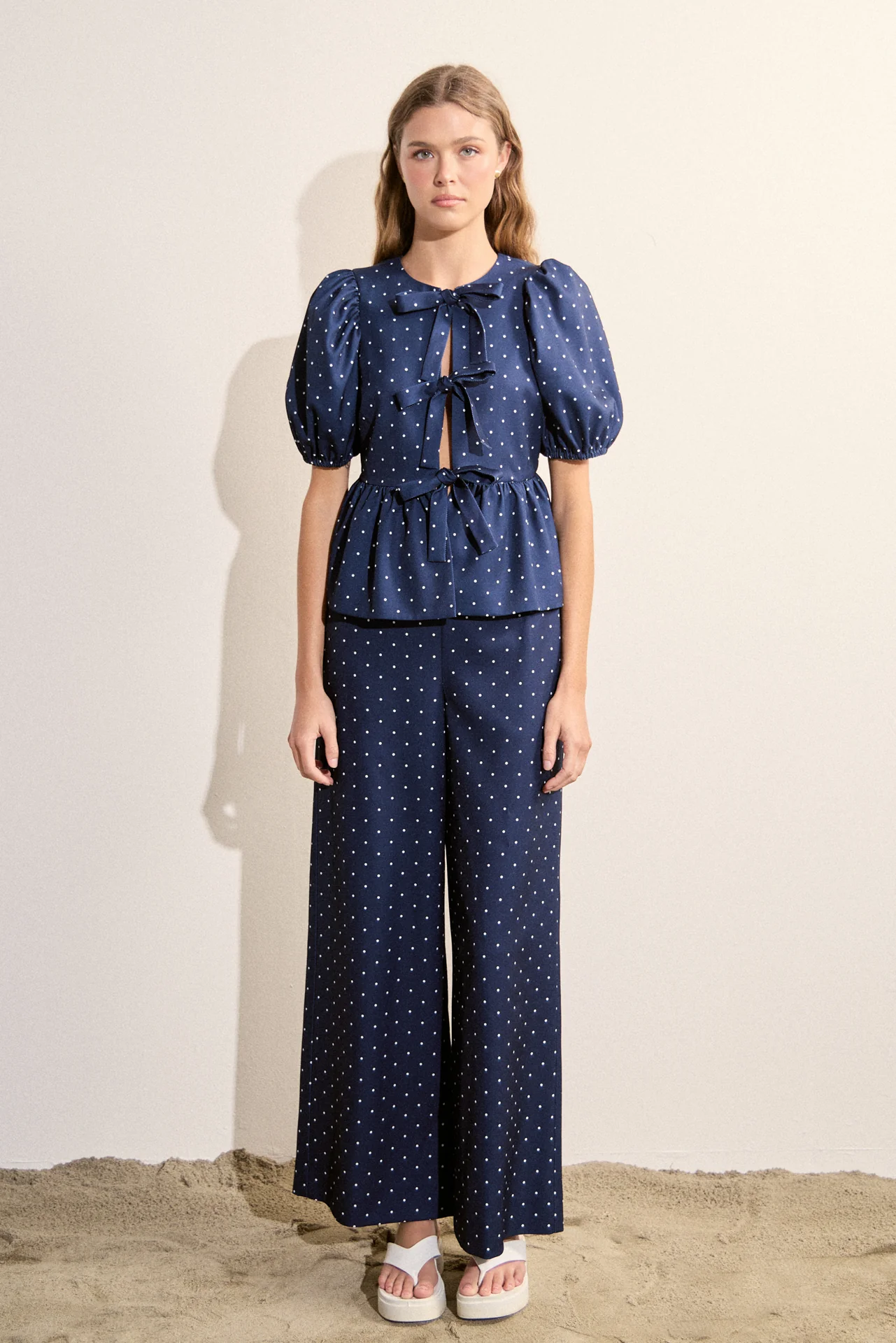 Polka Dot Wide Leg Pants - Image 3