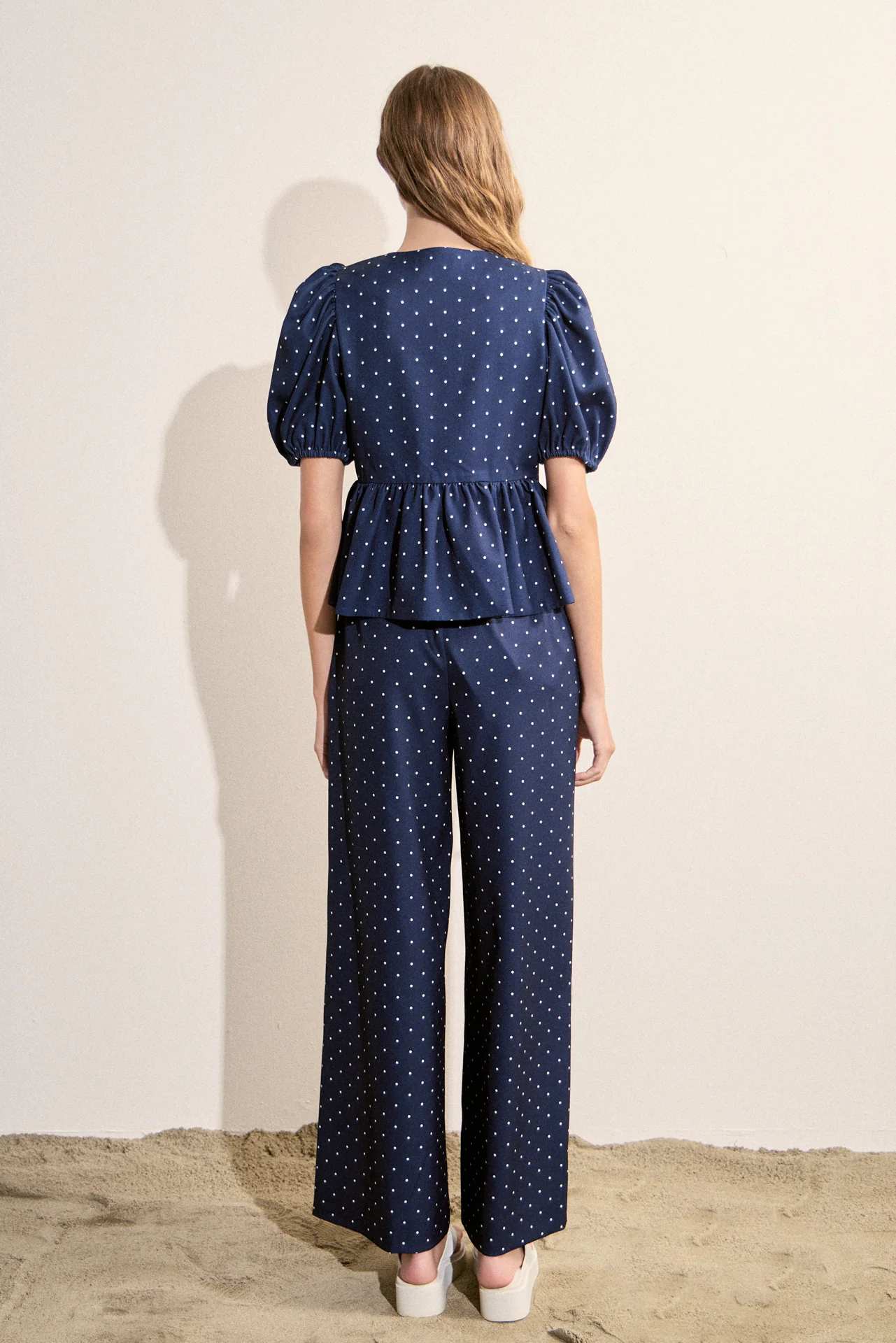 Polka Dot Wide Leg Pants - Image 4