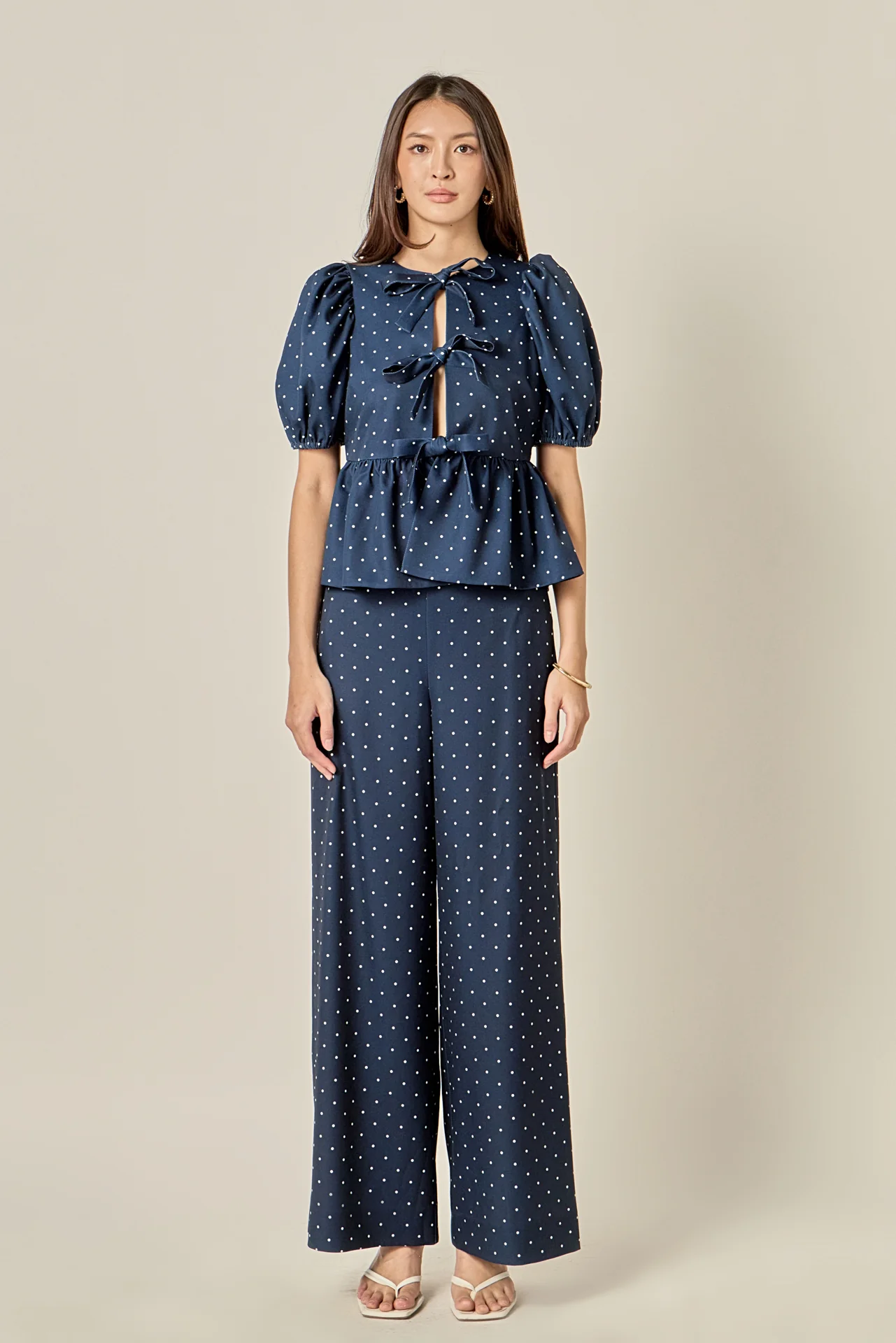Polka Dot Wide Leg Pants - Image 7