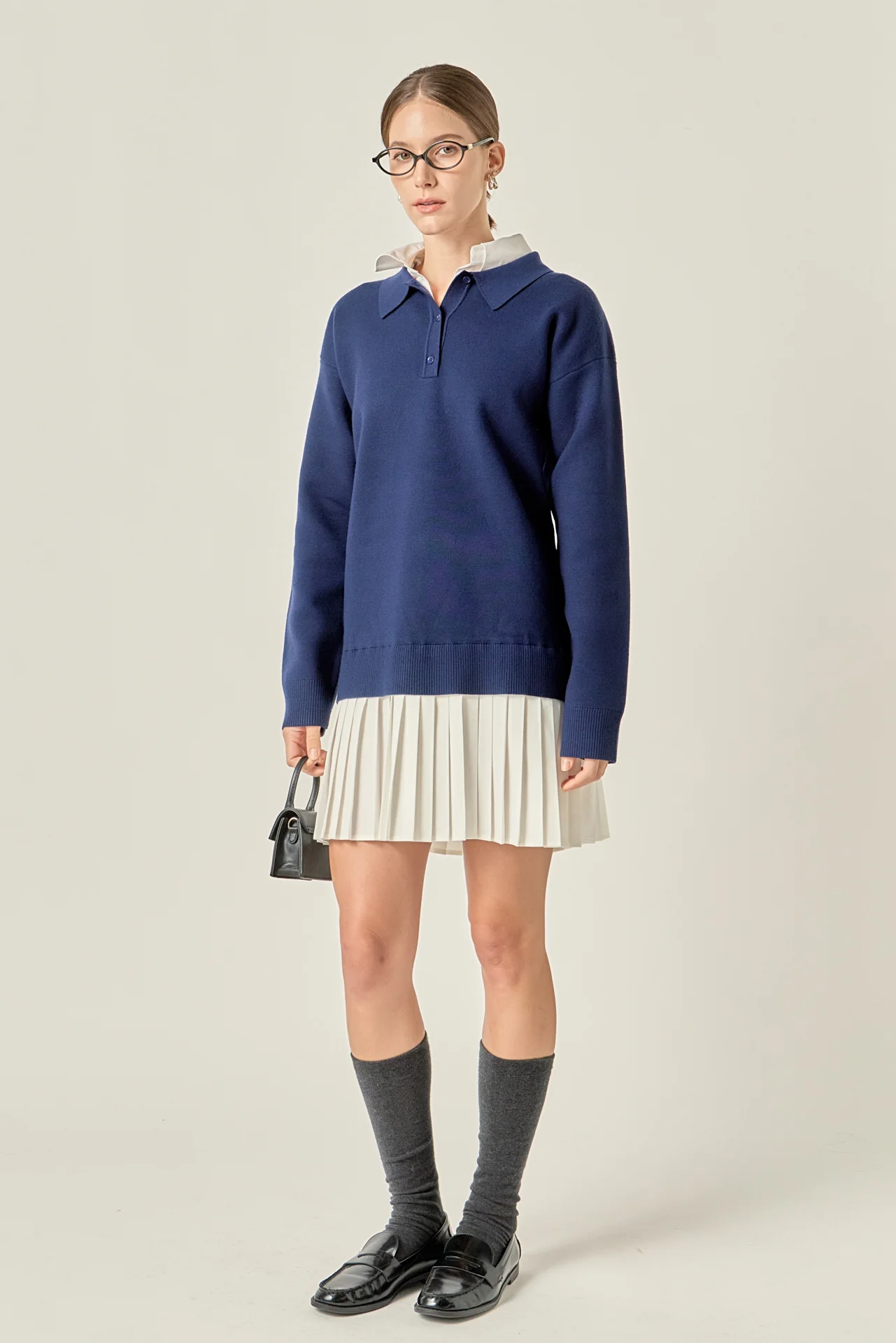 Polo Mixed Media Mini Dress - Image 6