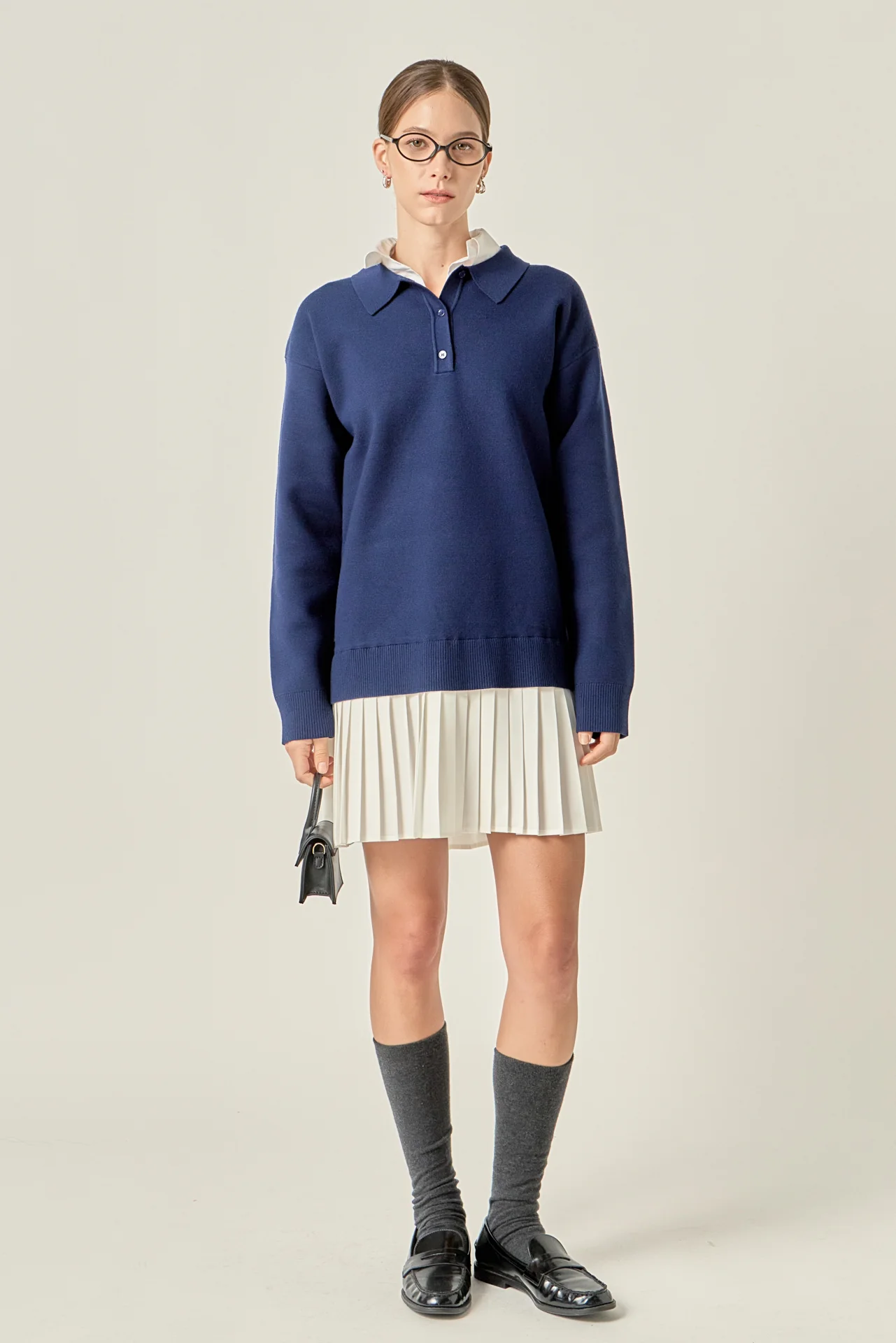 Polo Mixed Media Mini Dress - Image 8