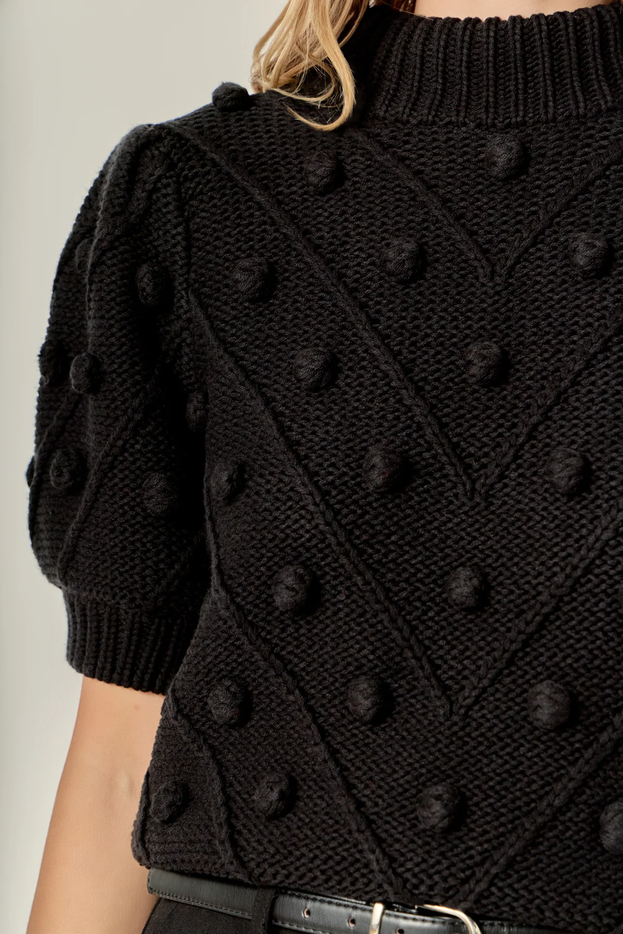 Pom Pom Puff Sleeve Sweater - Image 12