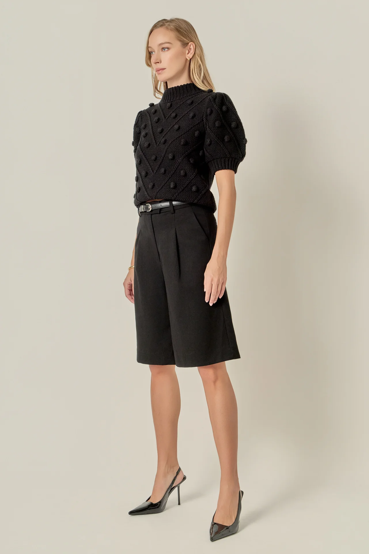 Pom Pom Puff Sleeve Sweater - Image 13