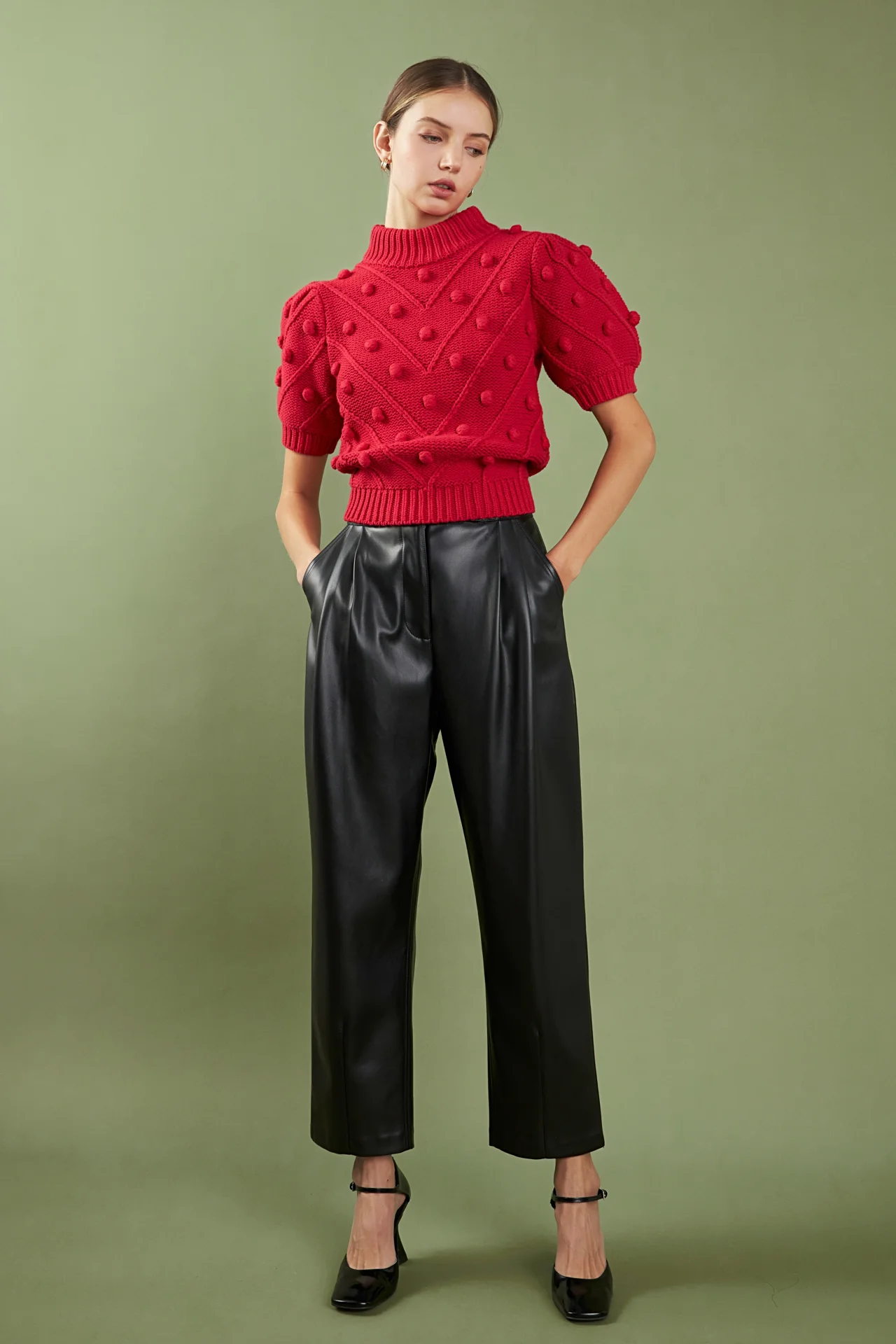 Pom Pom Puff Sleeve Sweater - Image 21
