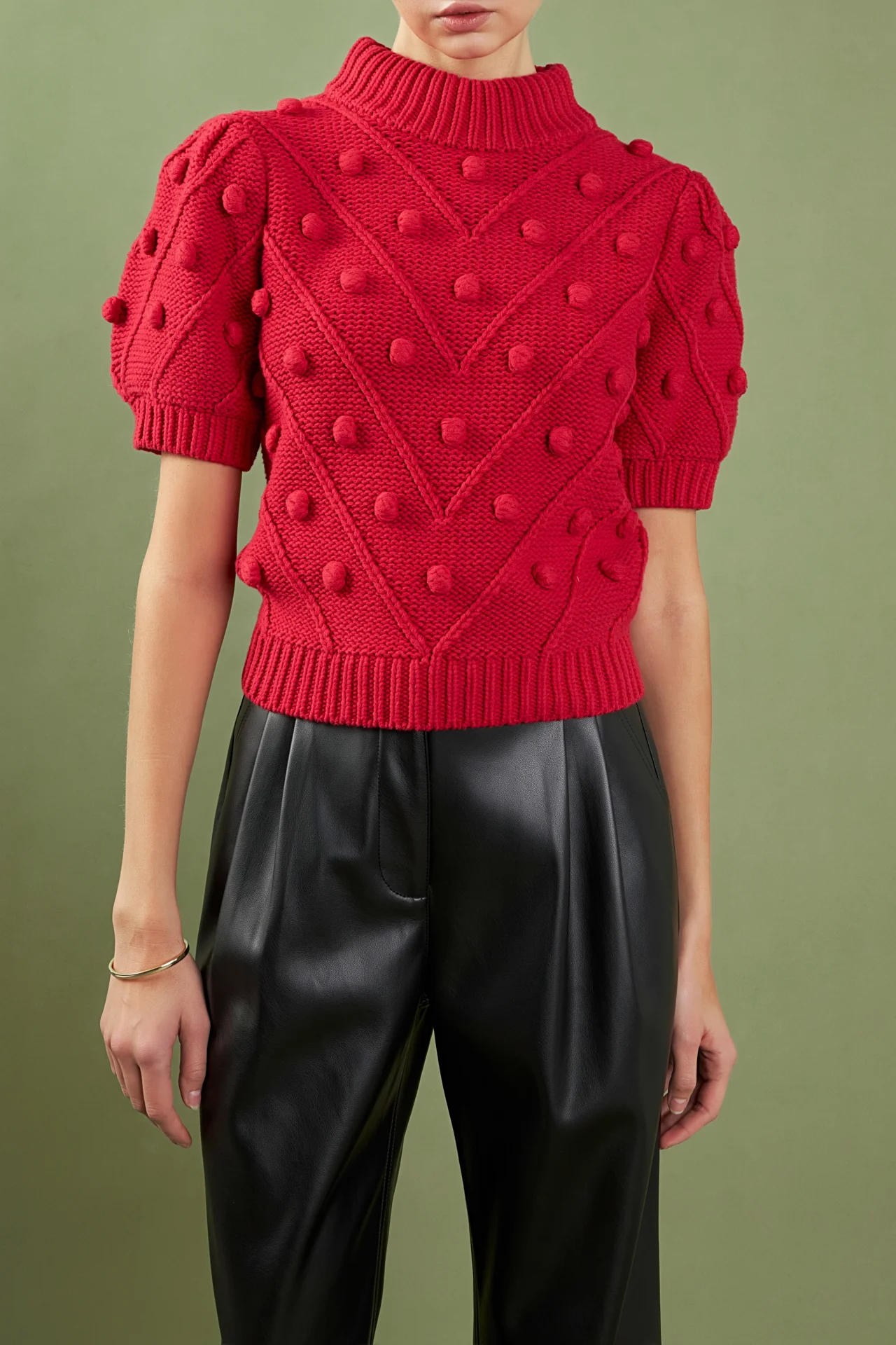 Pom Pom Puff Sleeve Sweater - Image 22