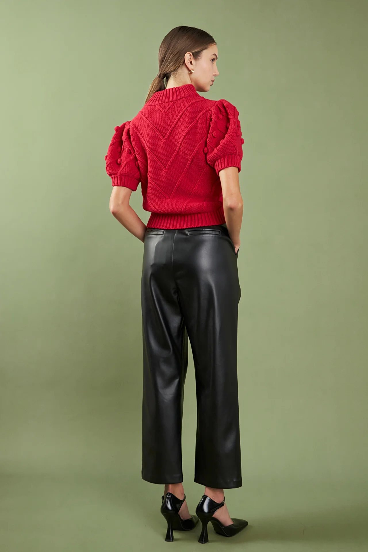 Pom Pom Puff Sleeve Sweater - Image 24