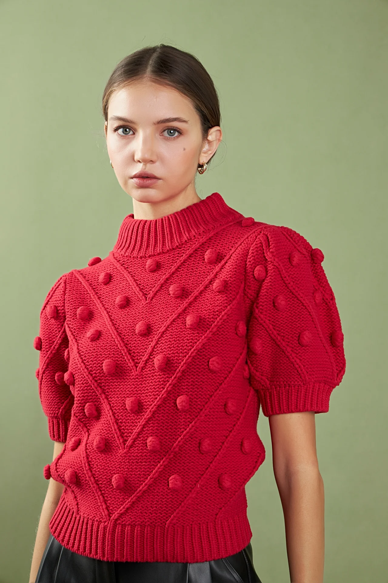 Pom Pom Puff Sleeve Sweater - Image 25