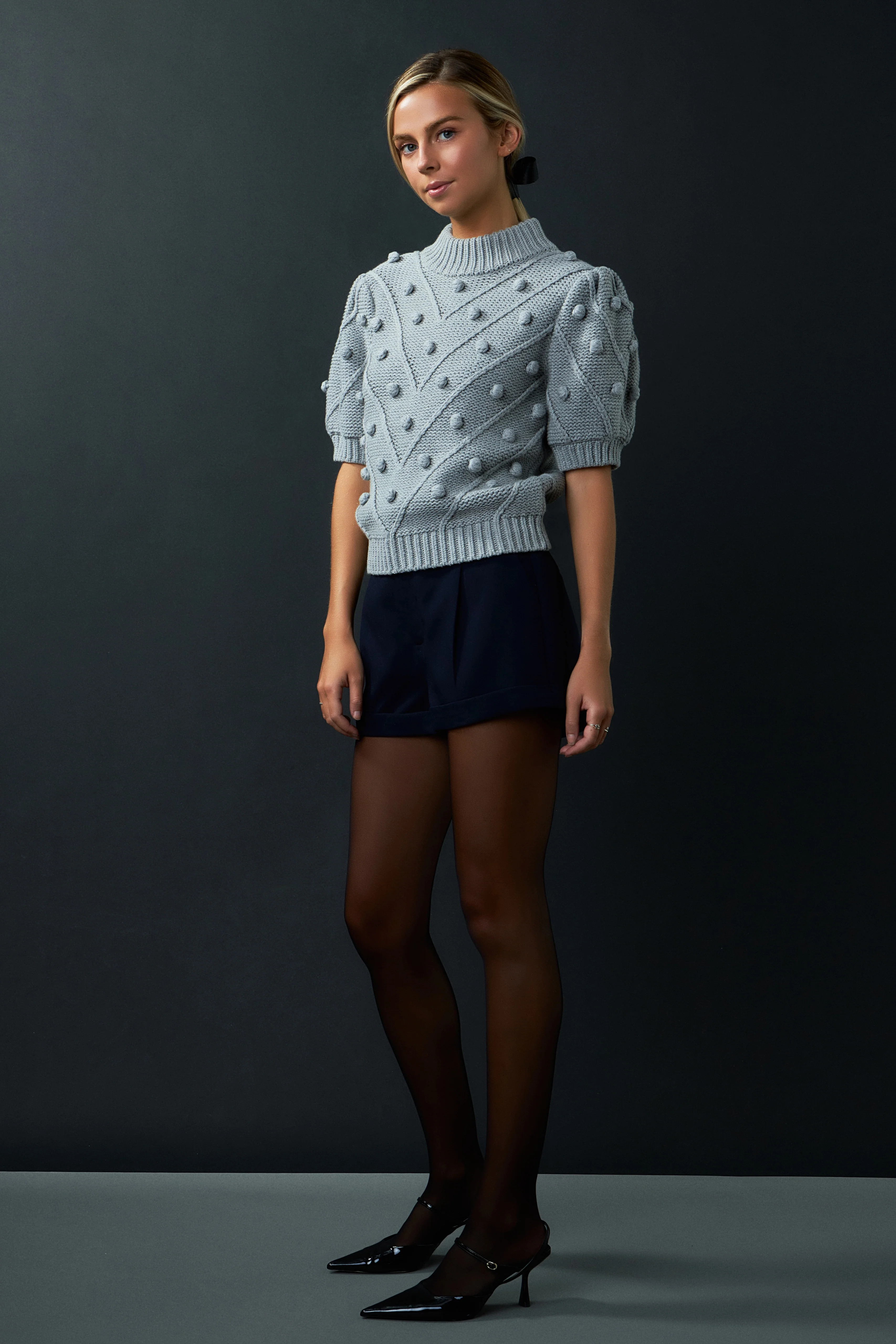 Pom Pom Puff Sleeve Sweater - Image 28
