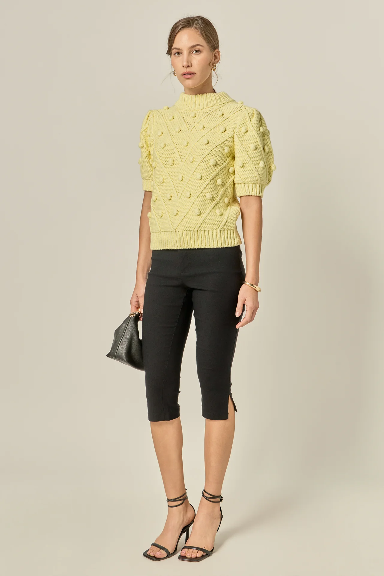 Pom Pom Puff Sleeve Sweater - Image 3