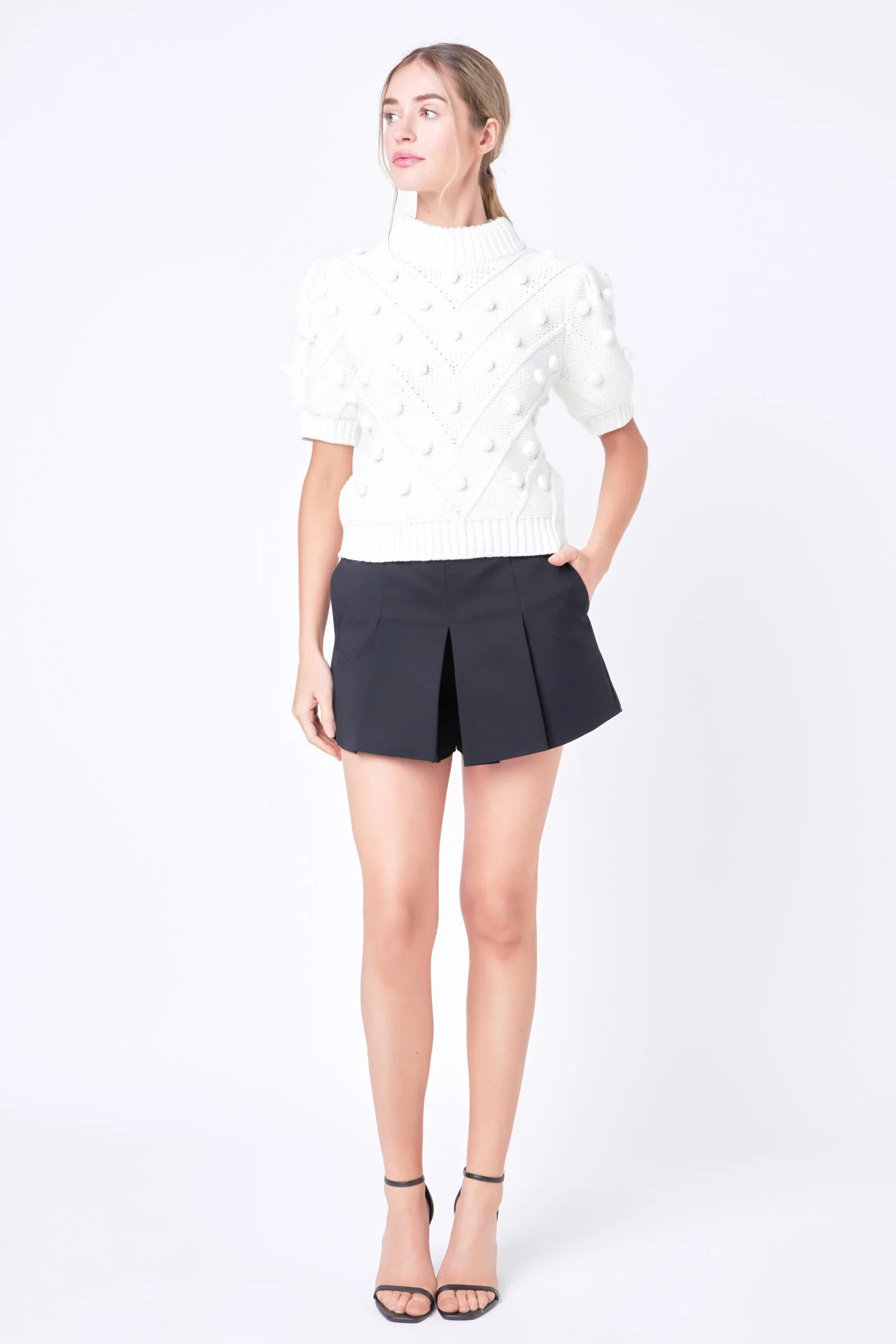 Pom Pom Puff Sleeve Sweater - Image 31