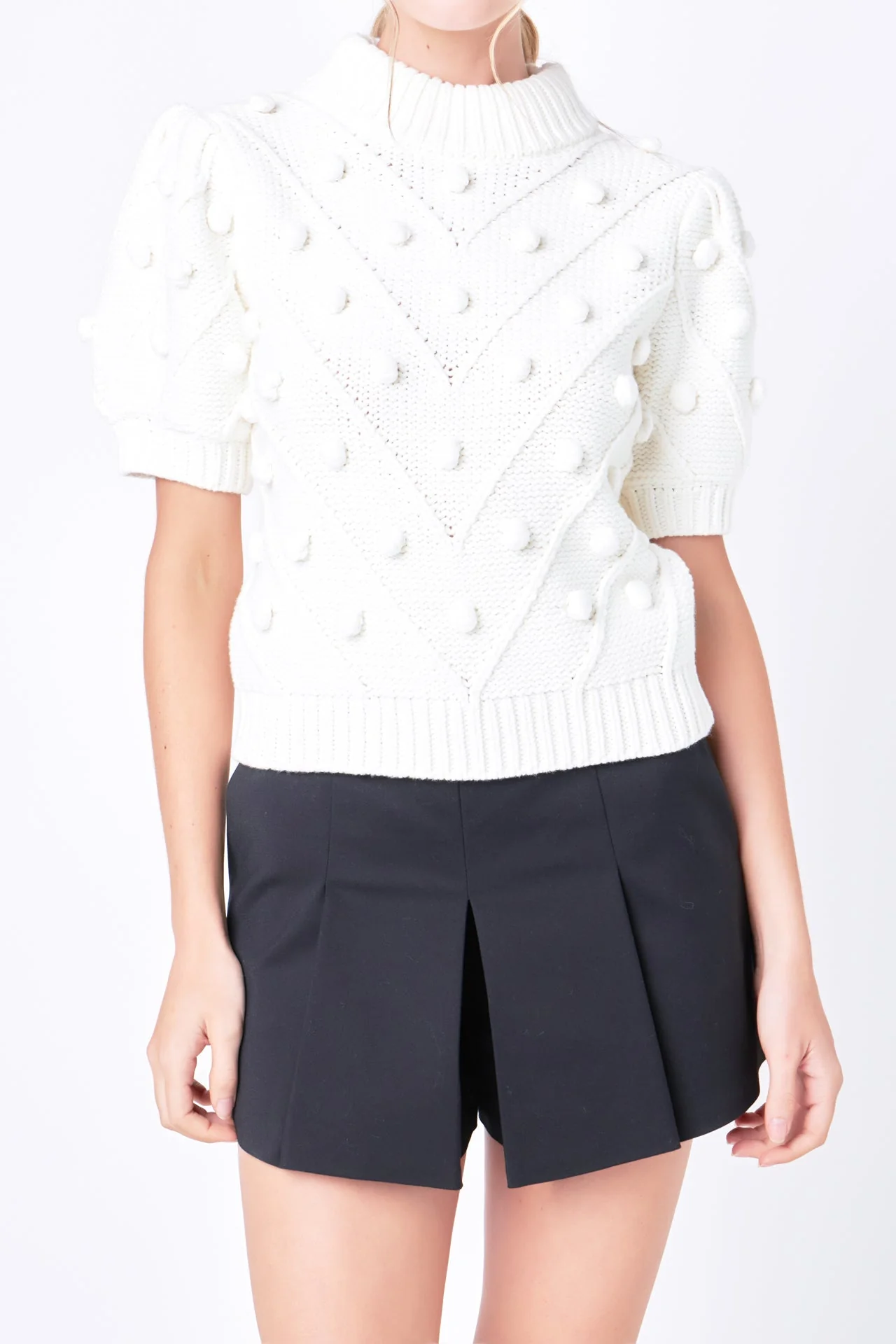 Pom Pom Puff Sleeve Sweater - Image 32