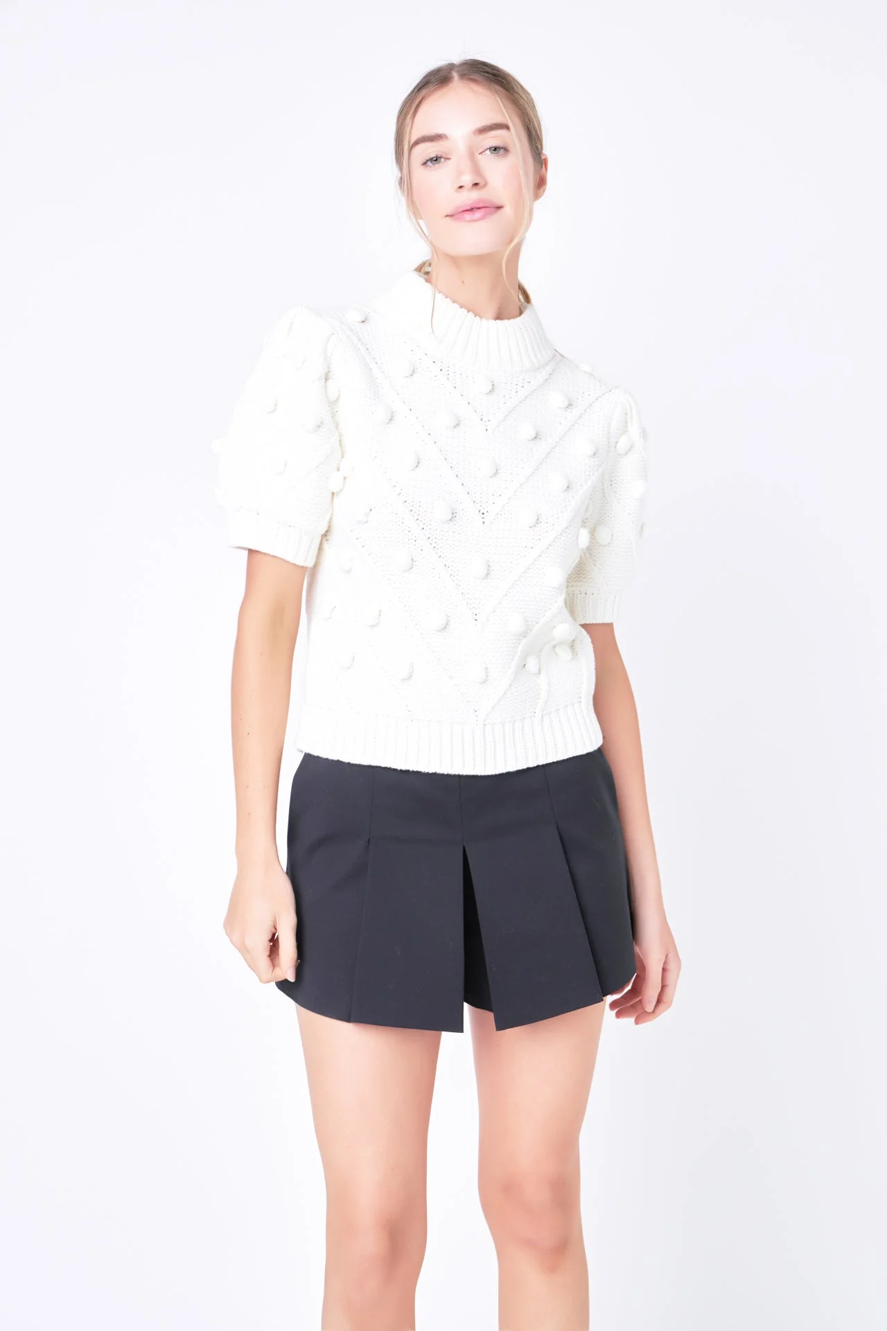 Pom Pom Puff Sleeve Sweater - Image 35