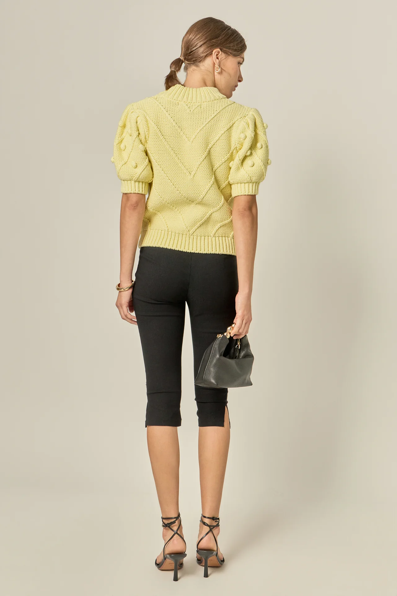 Pom Pom Puff Sleeve Sweater - Image 4