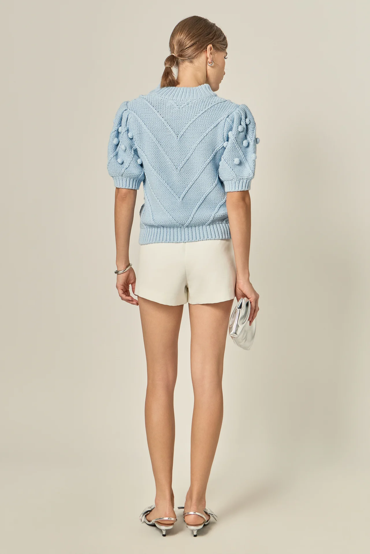 Pom Pom Puff Sleeve Sweater - Image 9