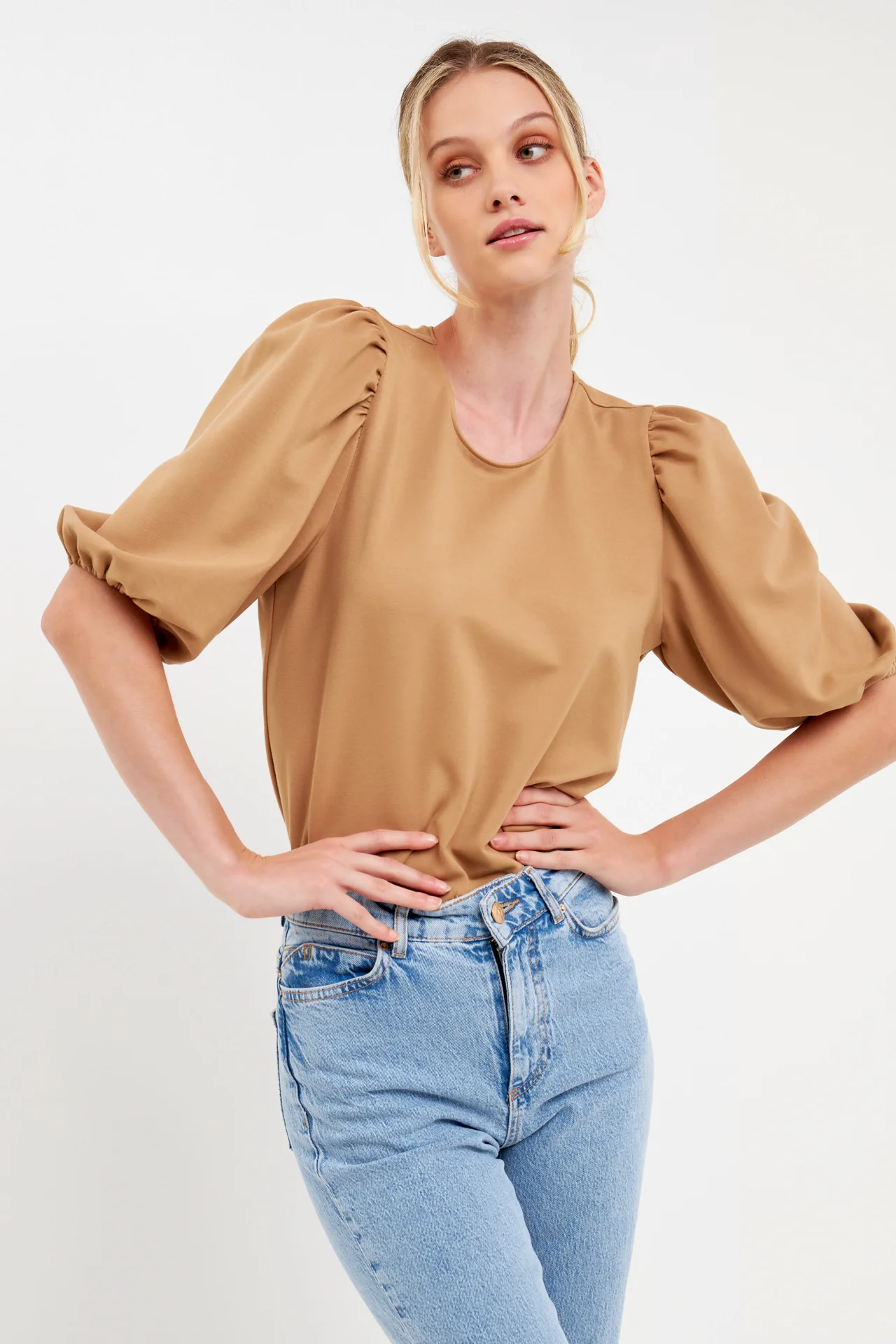 Puff Sleeve Ponte Top - Image 10