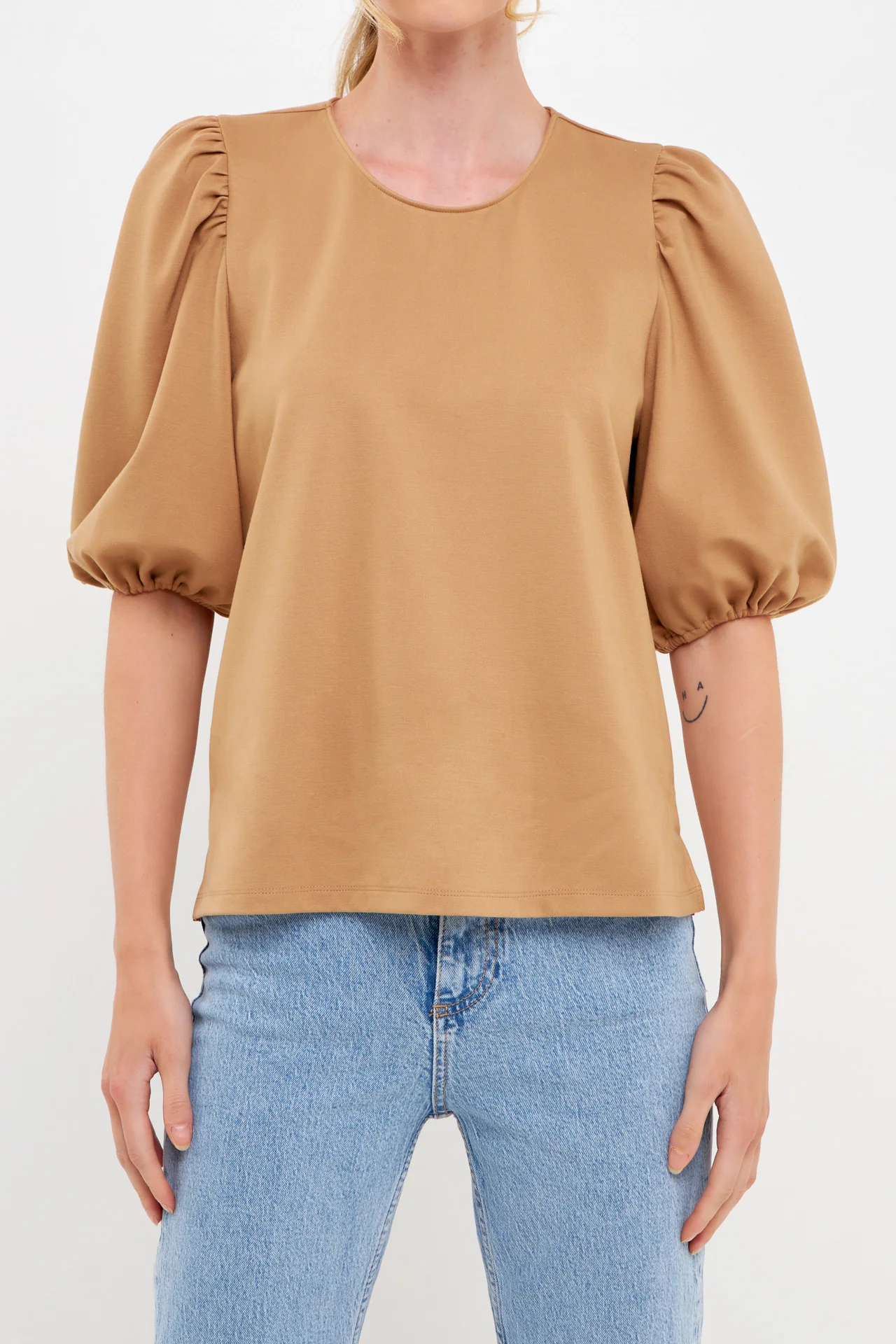 Puff Sleeve Ponte Top - Image 7
