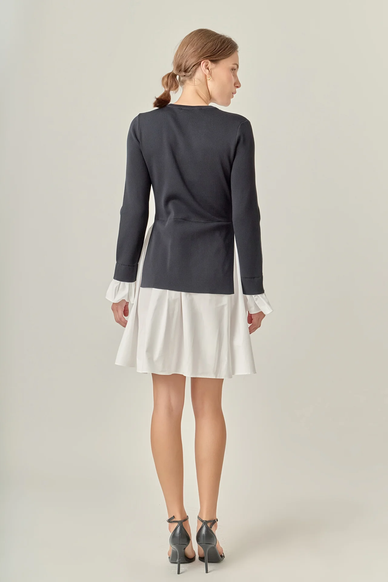 Poplin Combo Knit Mini Dress - Image 14