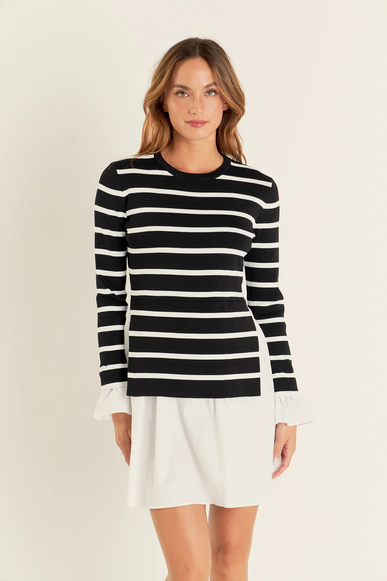 Poplin Combo Knit Mini Dress - Image 31