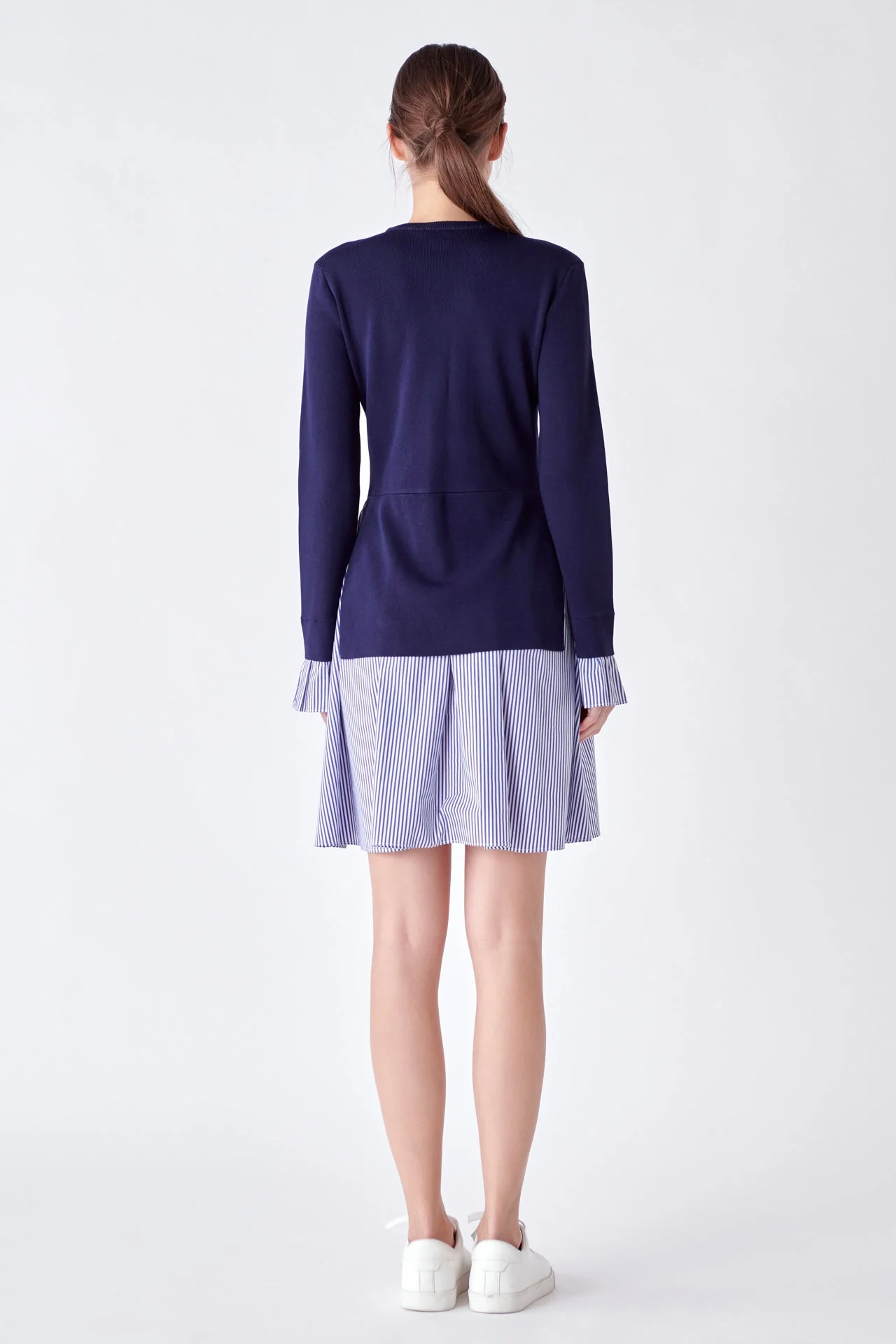 Poplin Combo Knit Mini Dress - Image 50