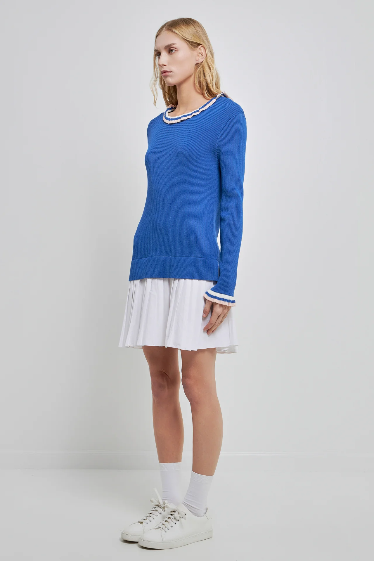 Poplin Combo Knit Dress - Image 3