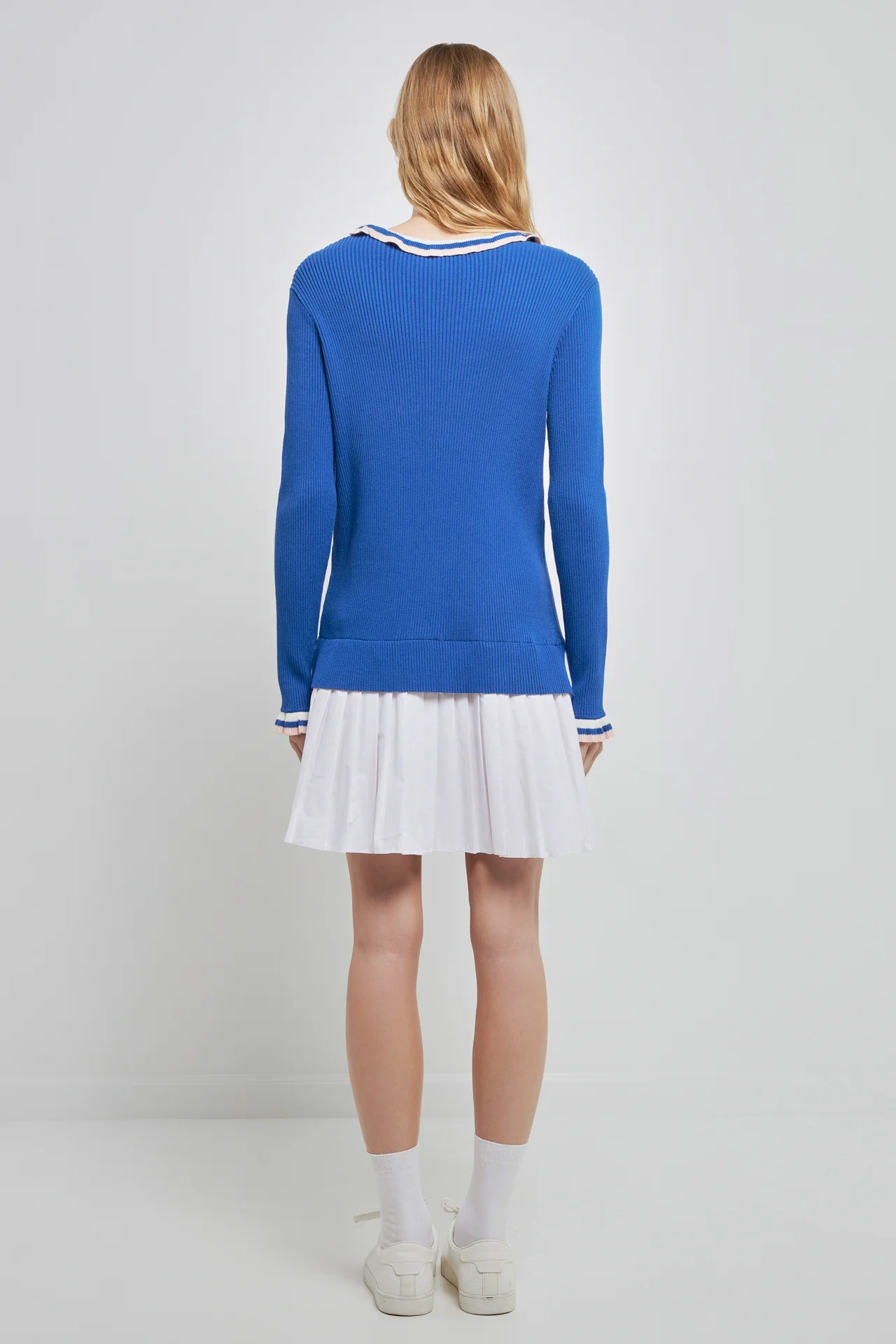 Poplin Combo Knit Dress - Image 4