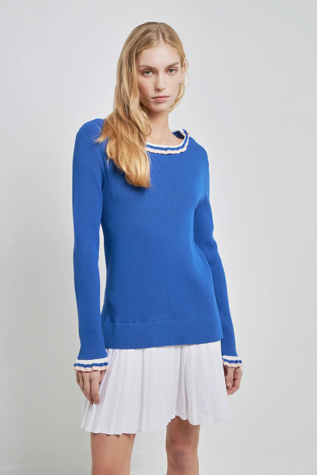 Poplin Combo Knit Dress - Image 5