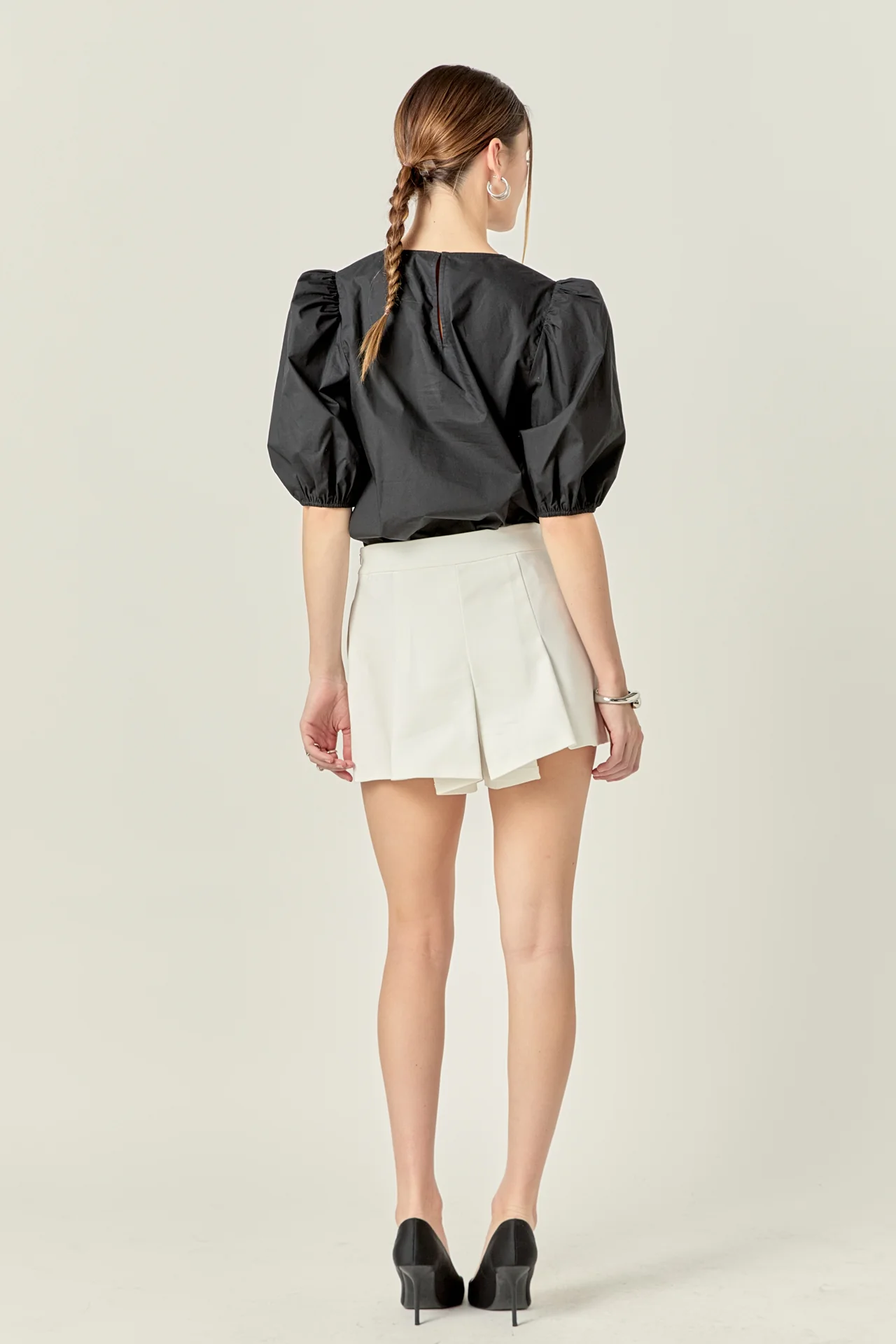 Poplin Puff Sleeve Top - Image 4
