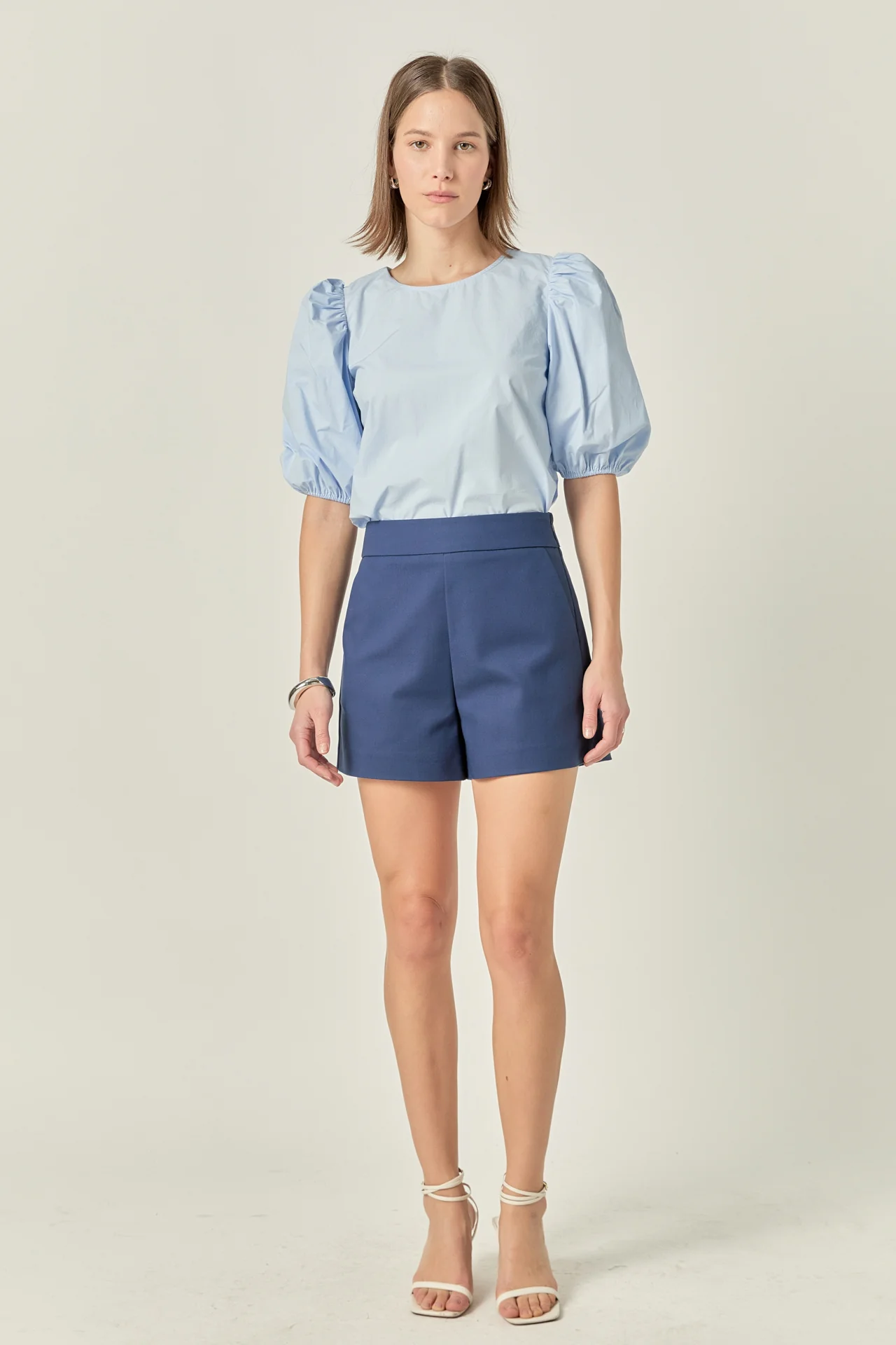 Poplin Puff Sleeve Top - Image 6