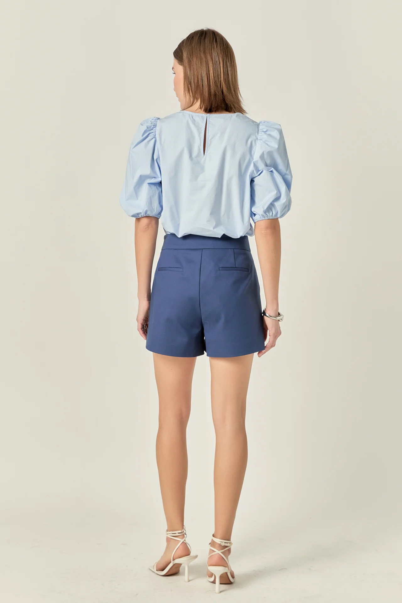 Poplin Puff Sleeve Top - Image 9