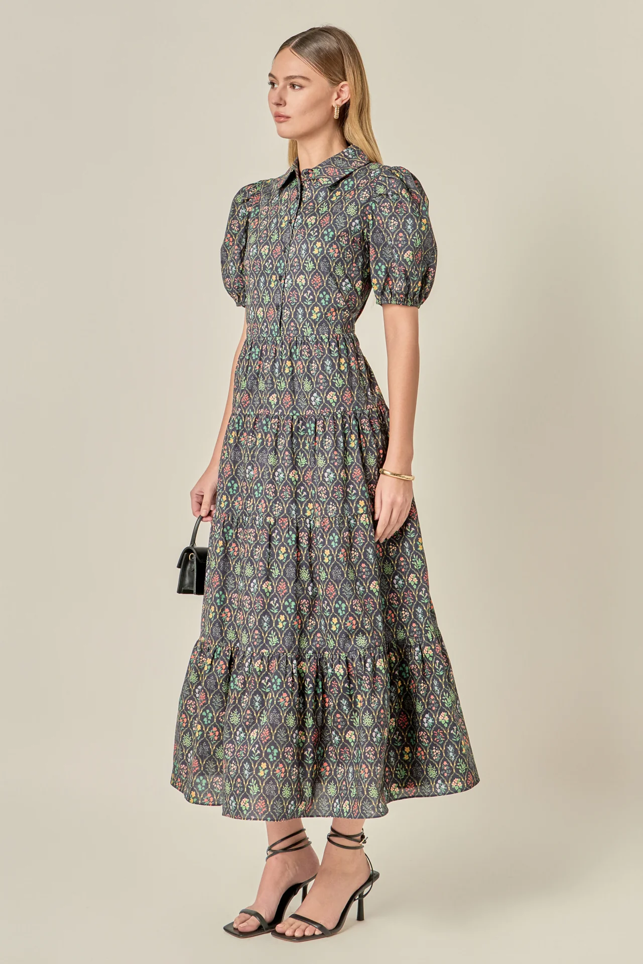 Print Button Up Maxi Dress - Image 4