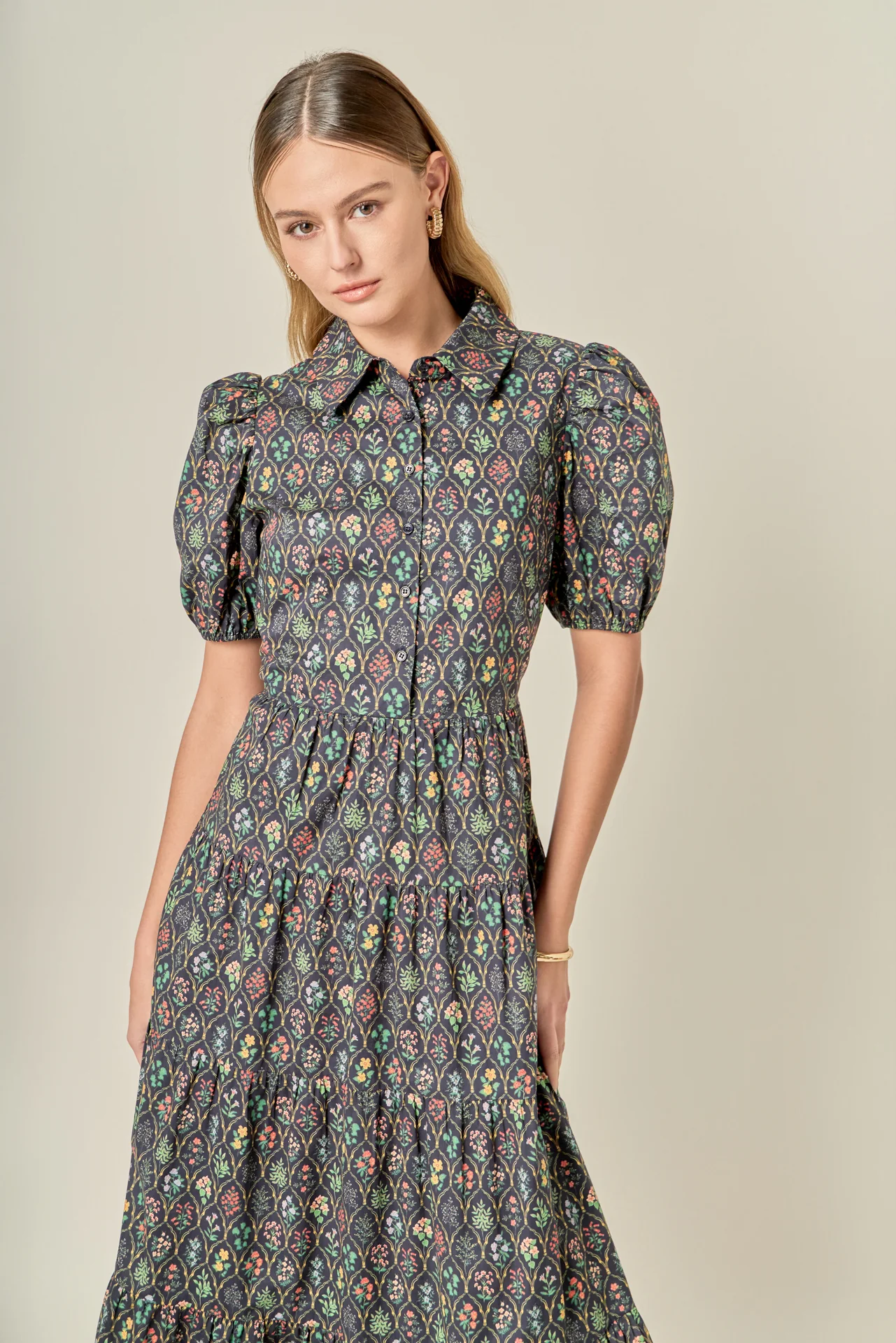Print Button Up Maxi Dress - Image 6