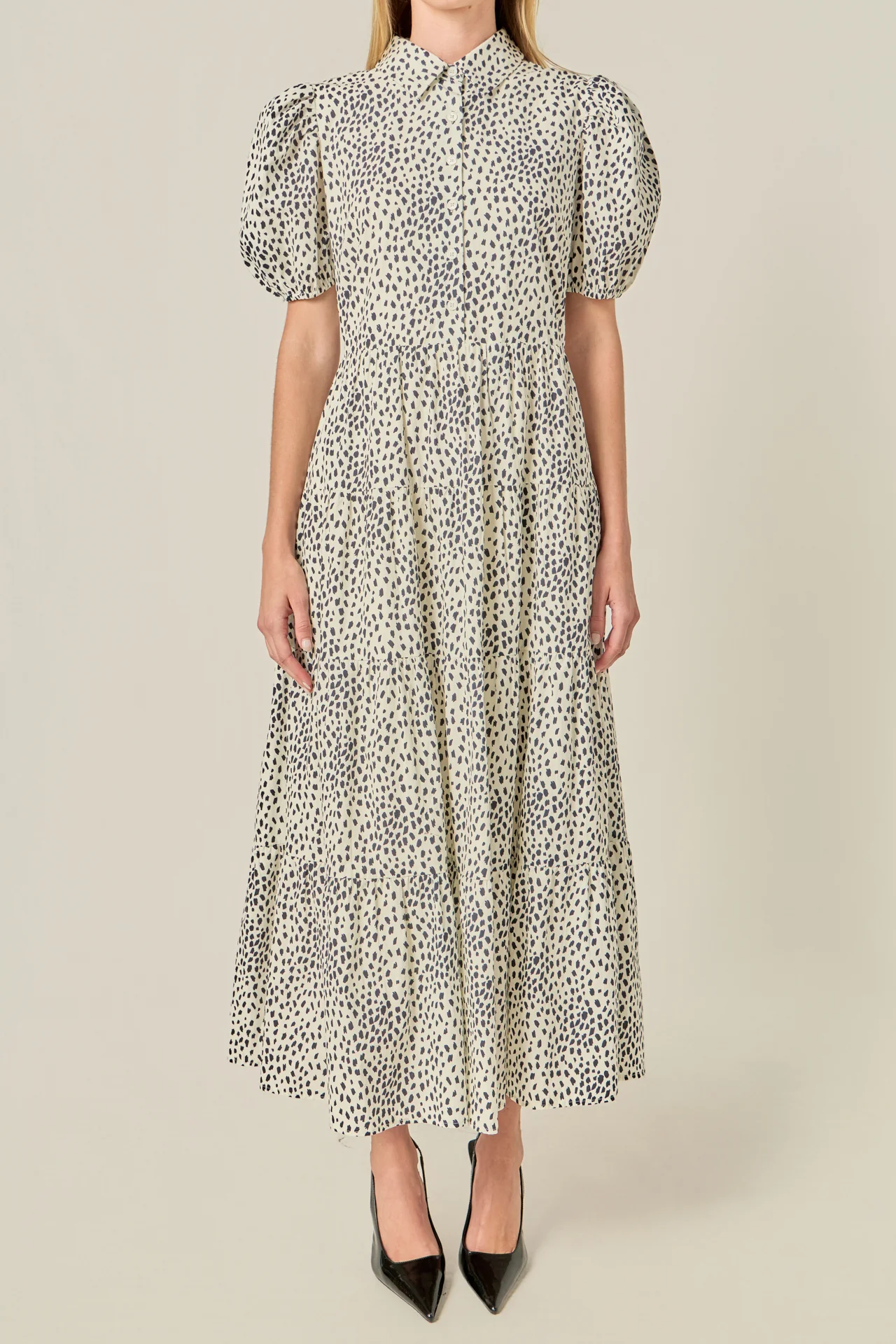 Print Button Up Midi Dress - Image 2