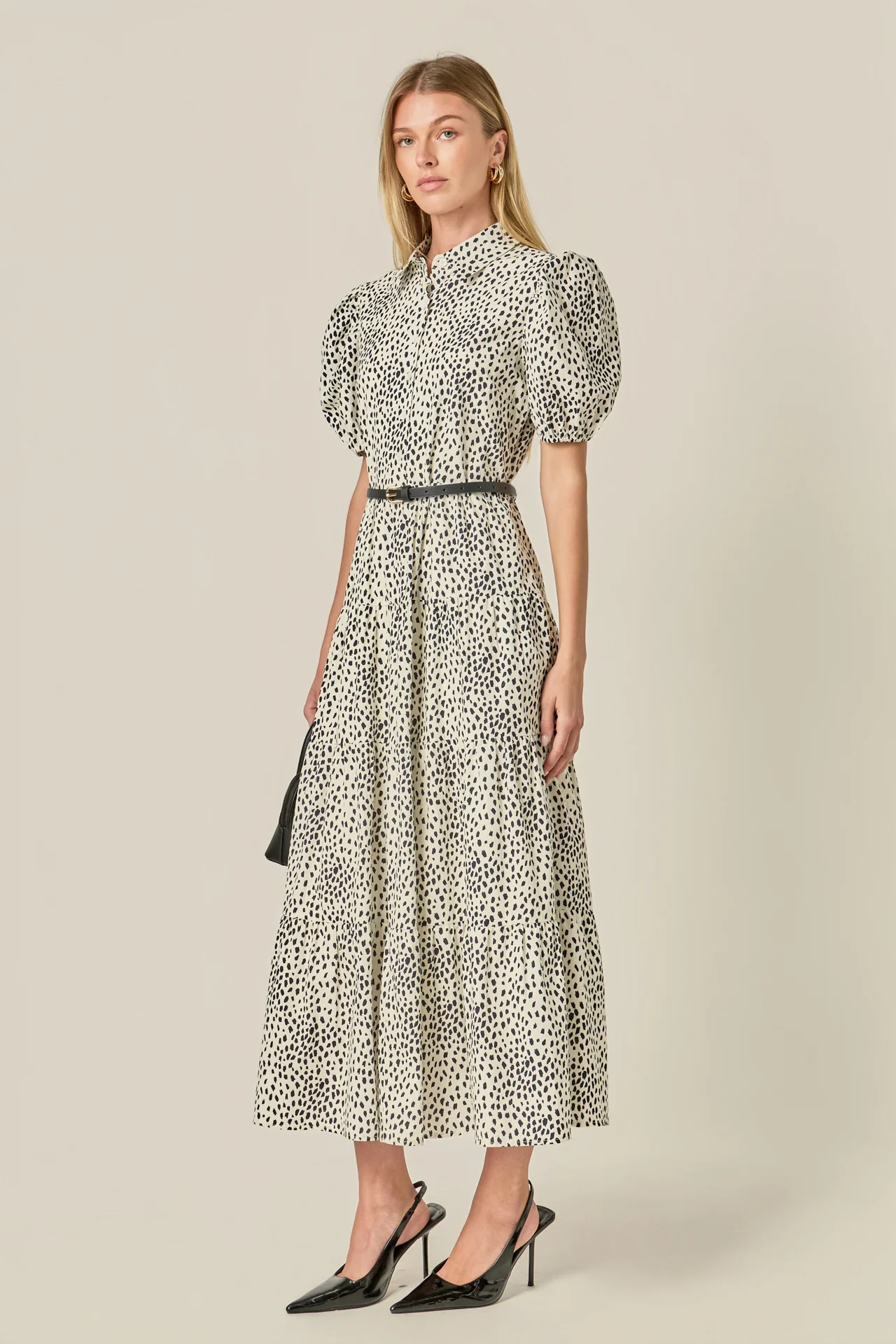 Print Button Up Midi Dress - Image 4