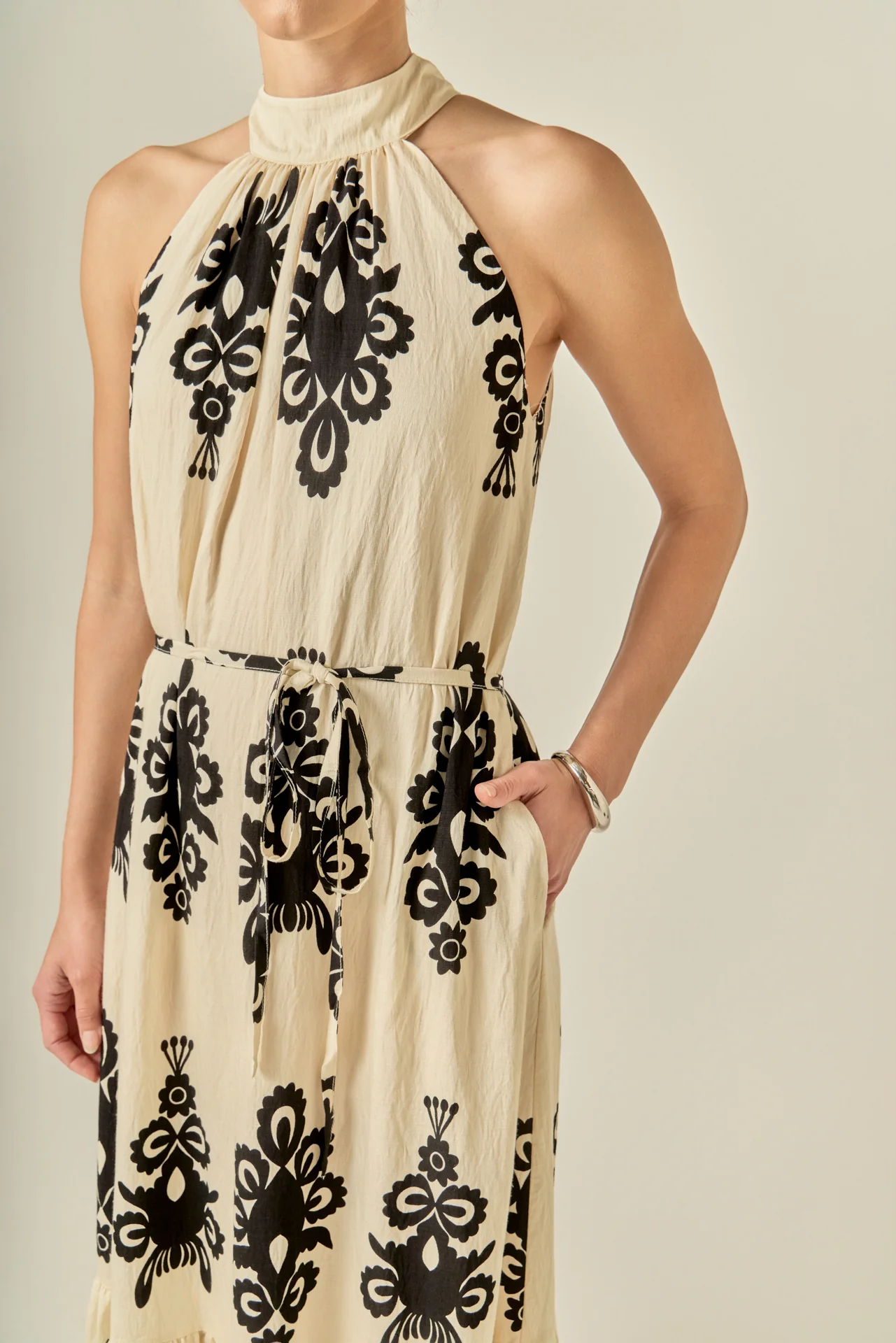 Printed Halter Midi Dress - Image 3