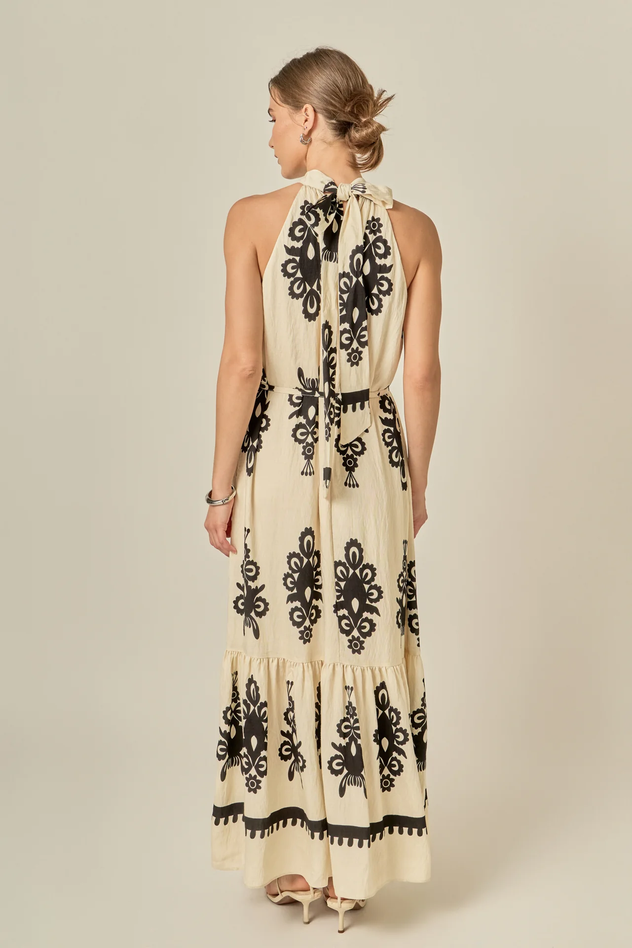 Printed Halter Midi Dress - Image 5