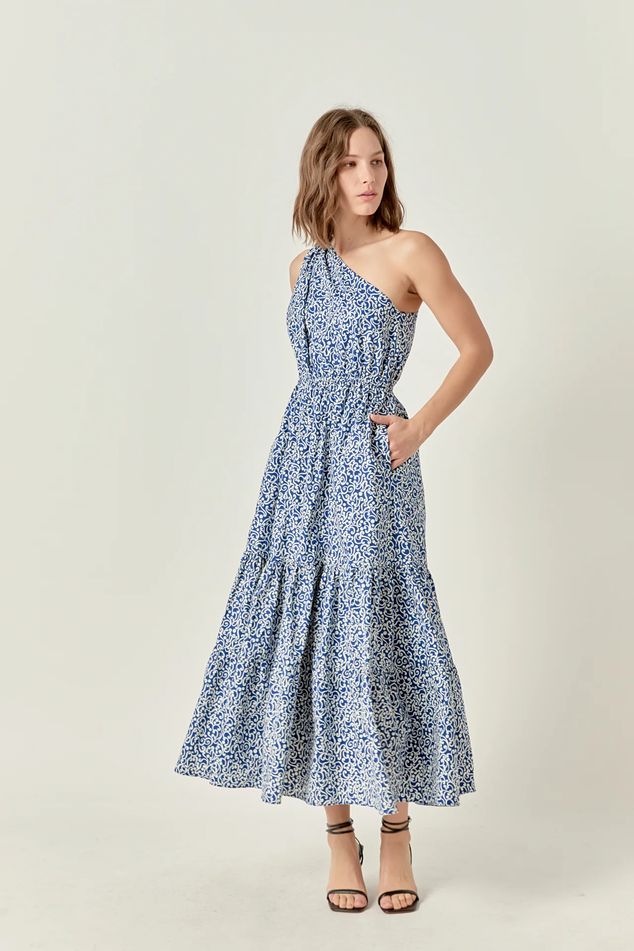 Print One Shoulder Maxi Dress - Image 5