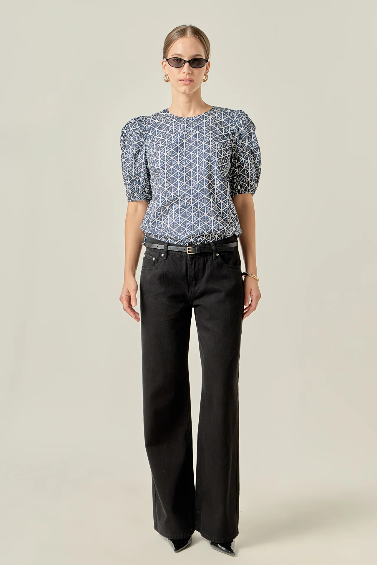 Print Puff Sleeve Top - Image 3