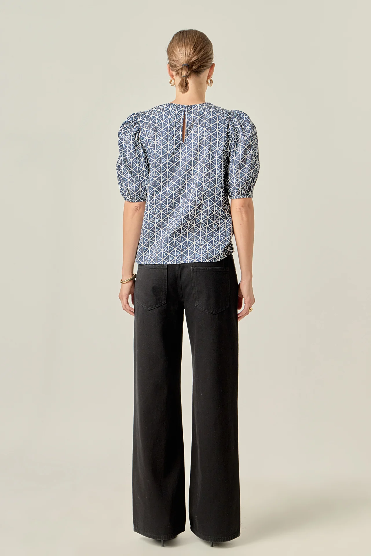 Print Puff Sleeve Top - Image 4