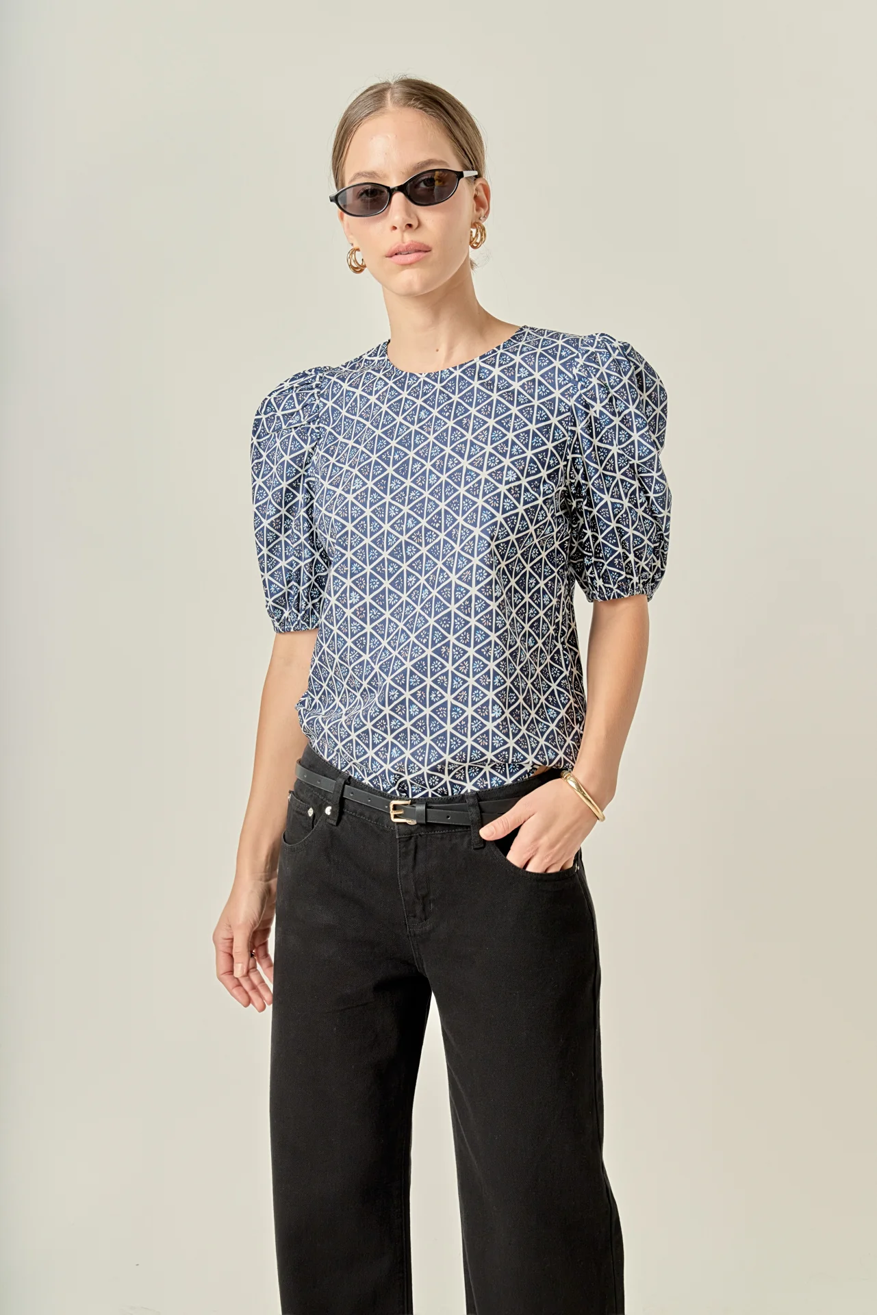 Print Puff Sleeve Top - Image 5