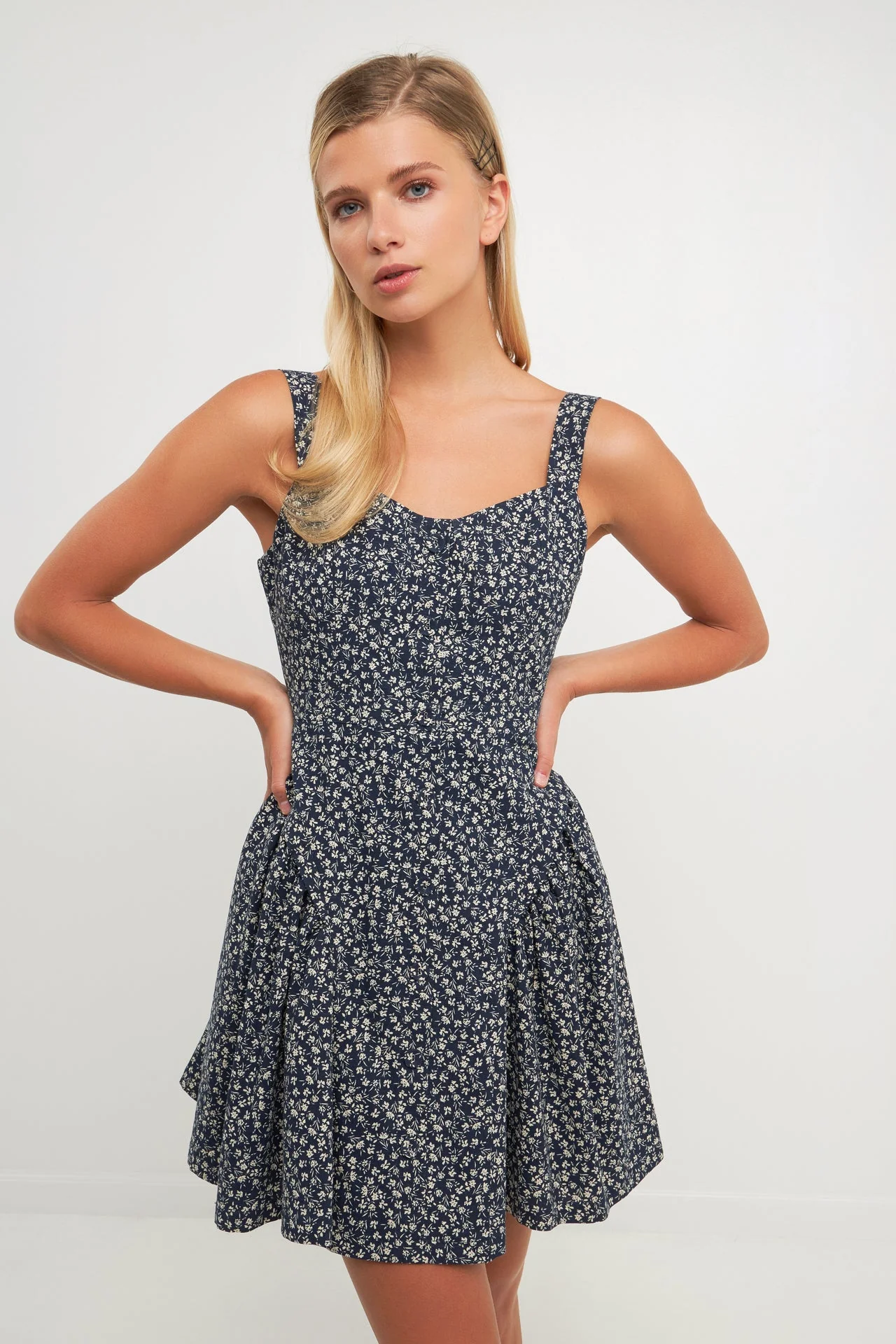 Printed Linen Bustier Dress - Image 5