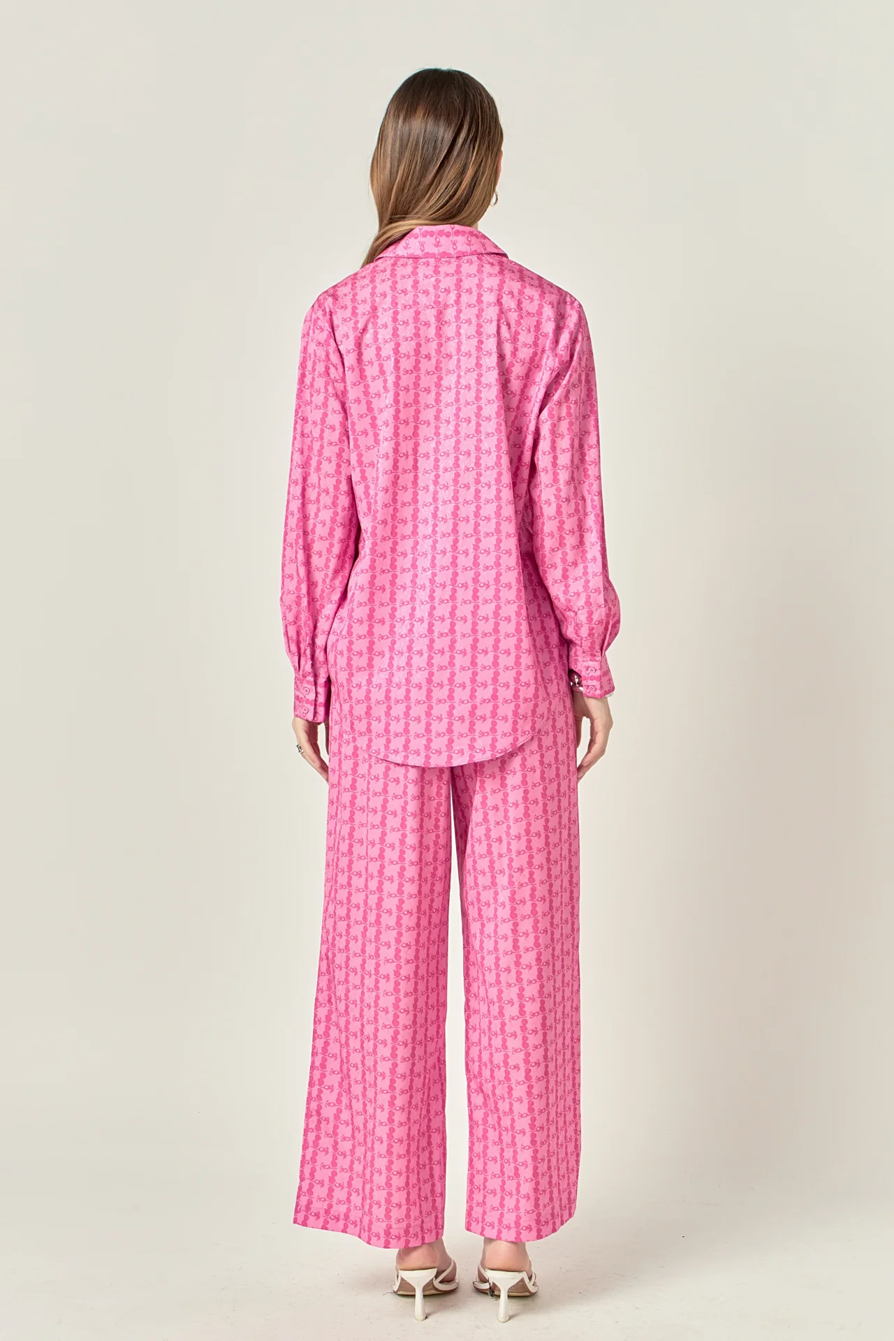 Printed Satin Wide Leg Pants - Image 4