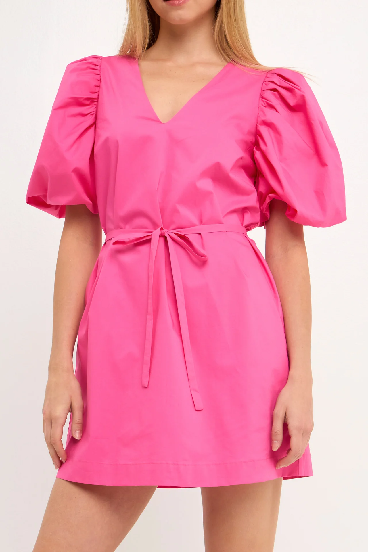Puff Sleeve A-line Shift Mini Dress - Image 13