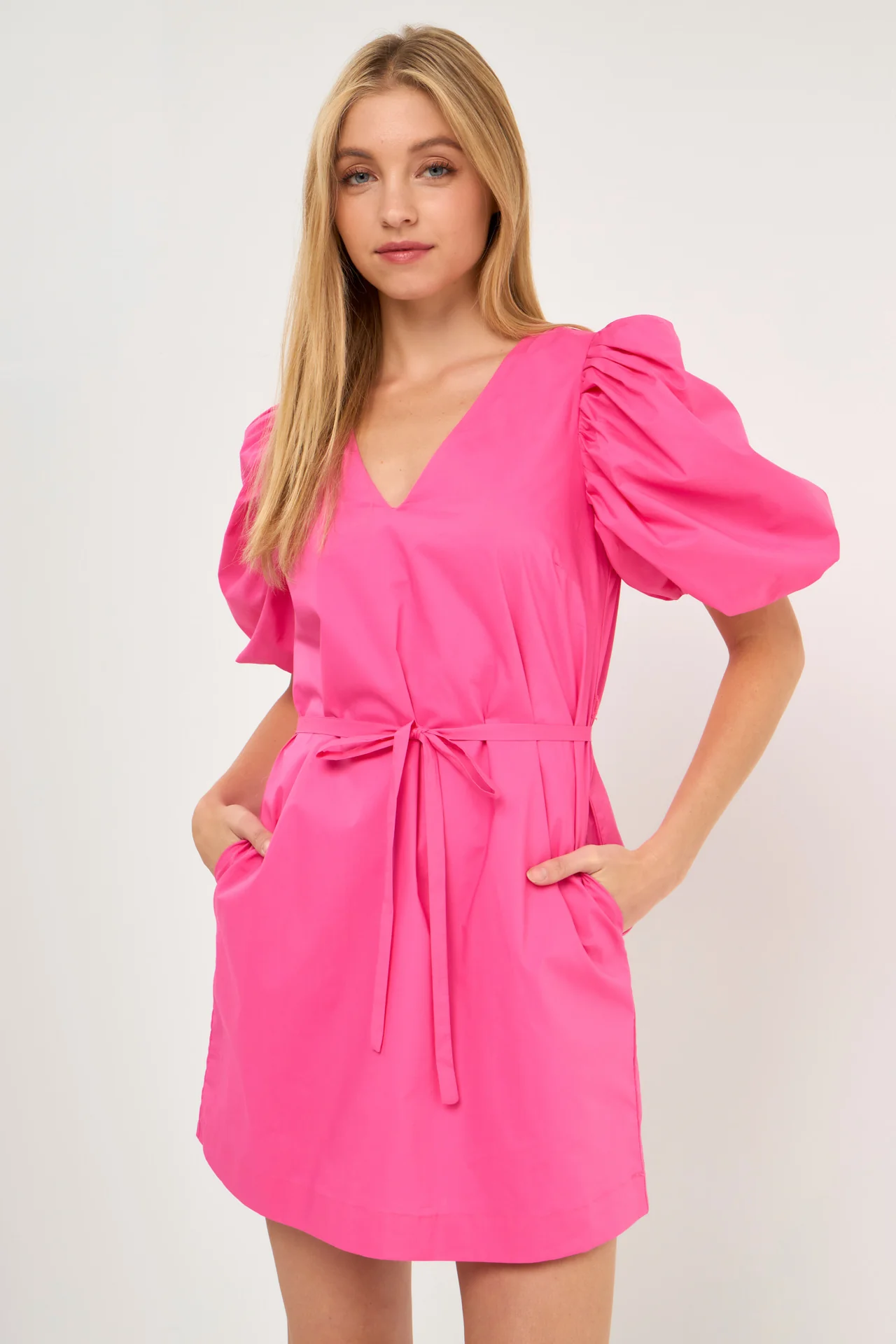 Puff Sleeve A-line Shift Mini Dress - Image 16