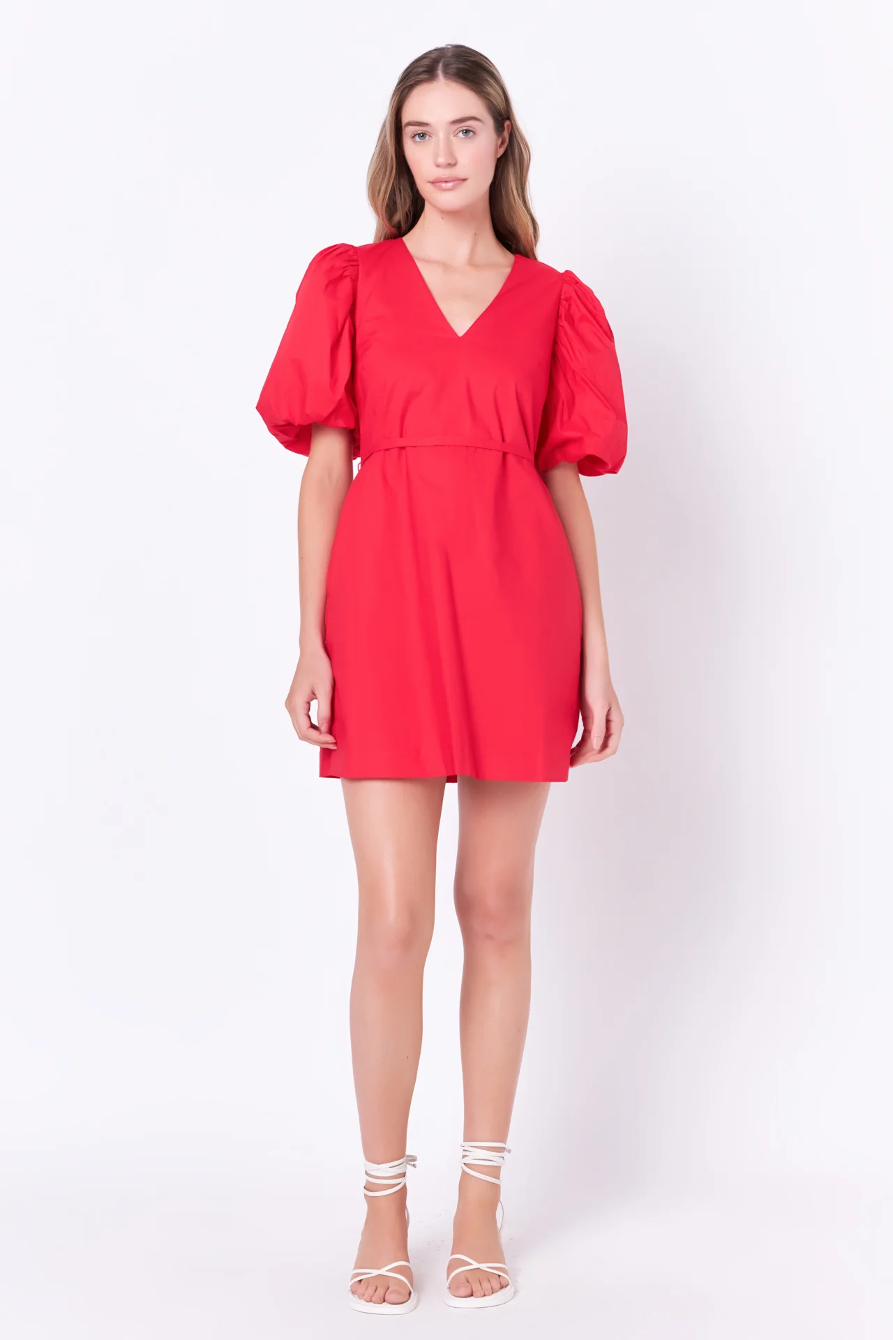 Puff Sleeve A-line Shift Mini Dress - Image 6