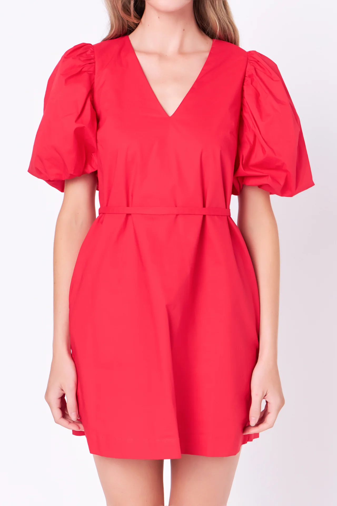 Puff Sleeve A-line Shift Mini Dress - Image 7
