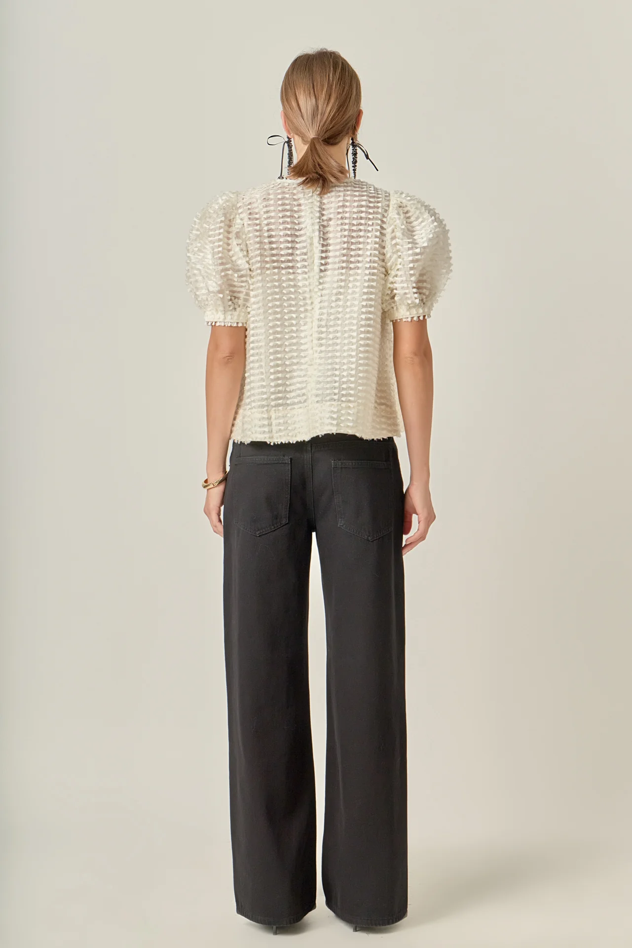 Textured Puff-Sleeve Blouse - Image 4