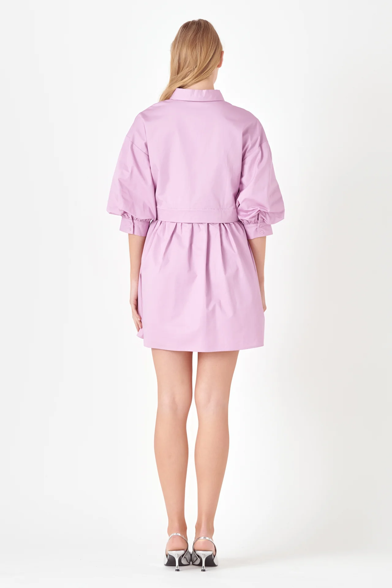 Puff Sleeve Shirt Dress - Image 10