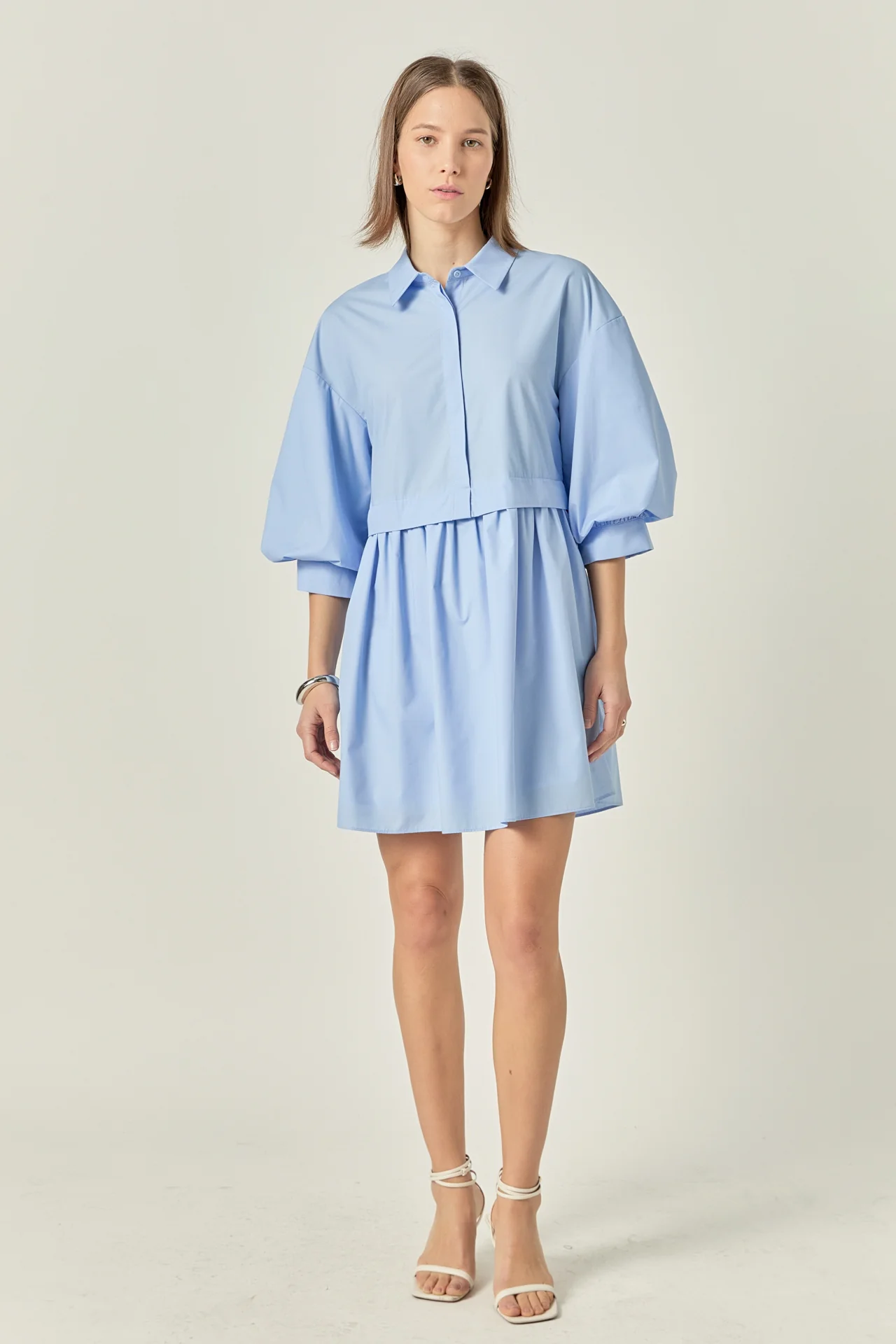 Puff Sleeve Shirt Dress - Image 12