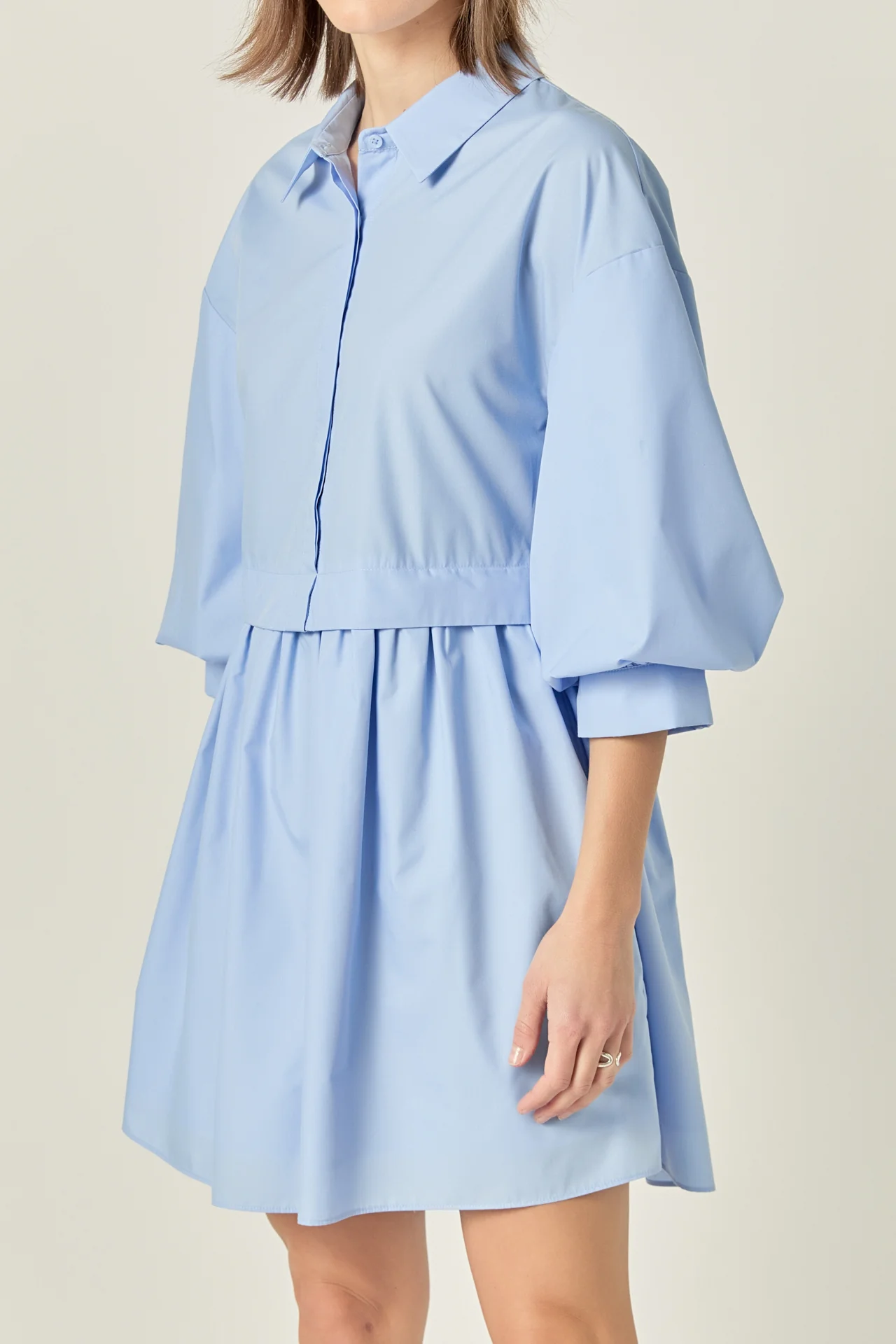 Puff Sleeve Shirt Dress - Image 14