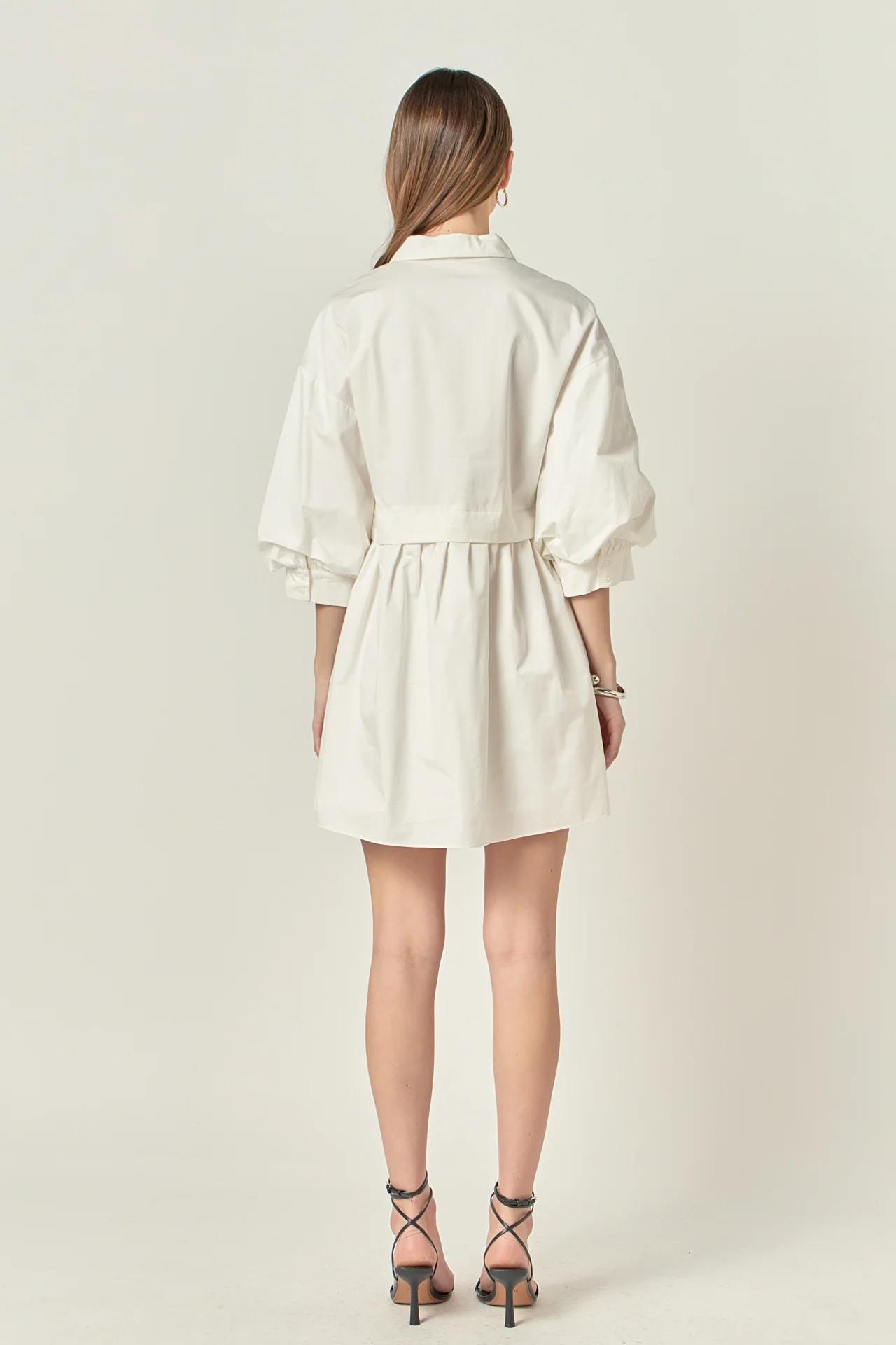 Puff Sleeve Shirt Dress - Image 4